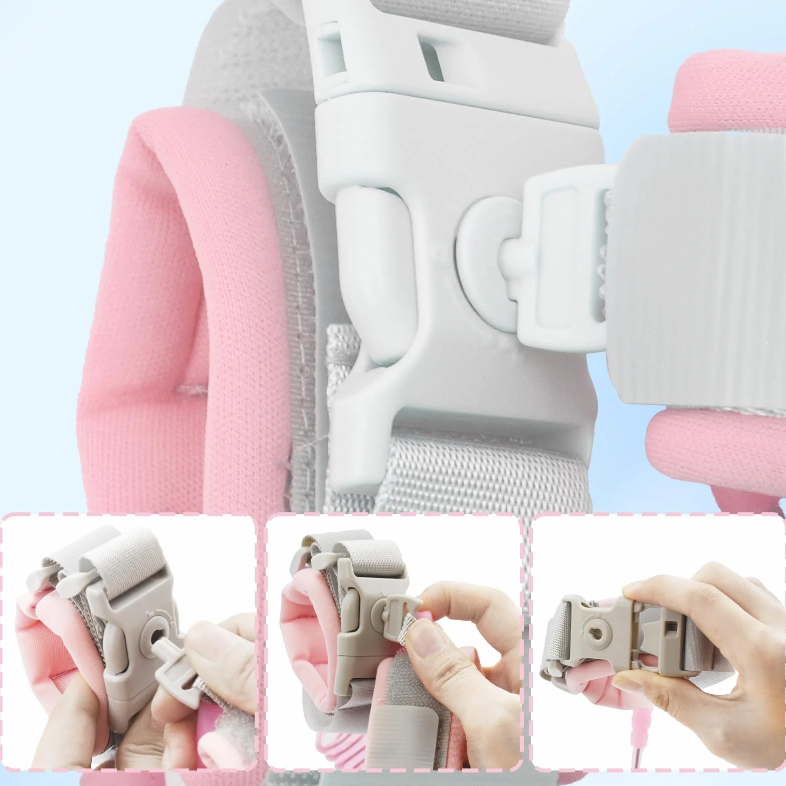 Bracelet anti-perte sécurité bébé enfant avec cordon perdu 1,5 m rose antivol bagages aide marche