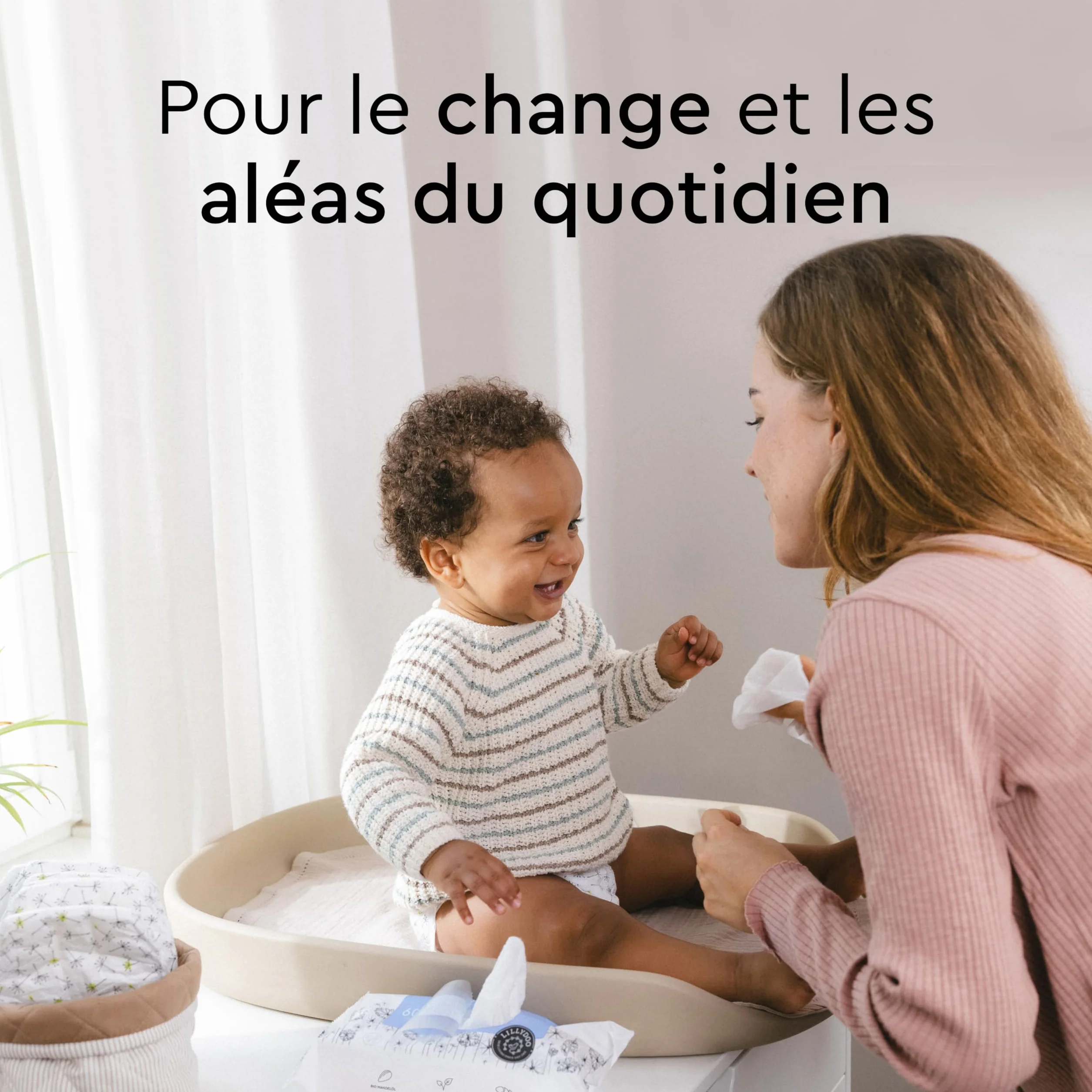 Lingettes LILLYDOO bébé 99% eau Lot 5 x 60 300 pièces sans plastique sans parfum doux coton