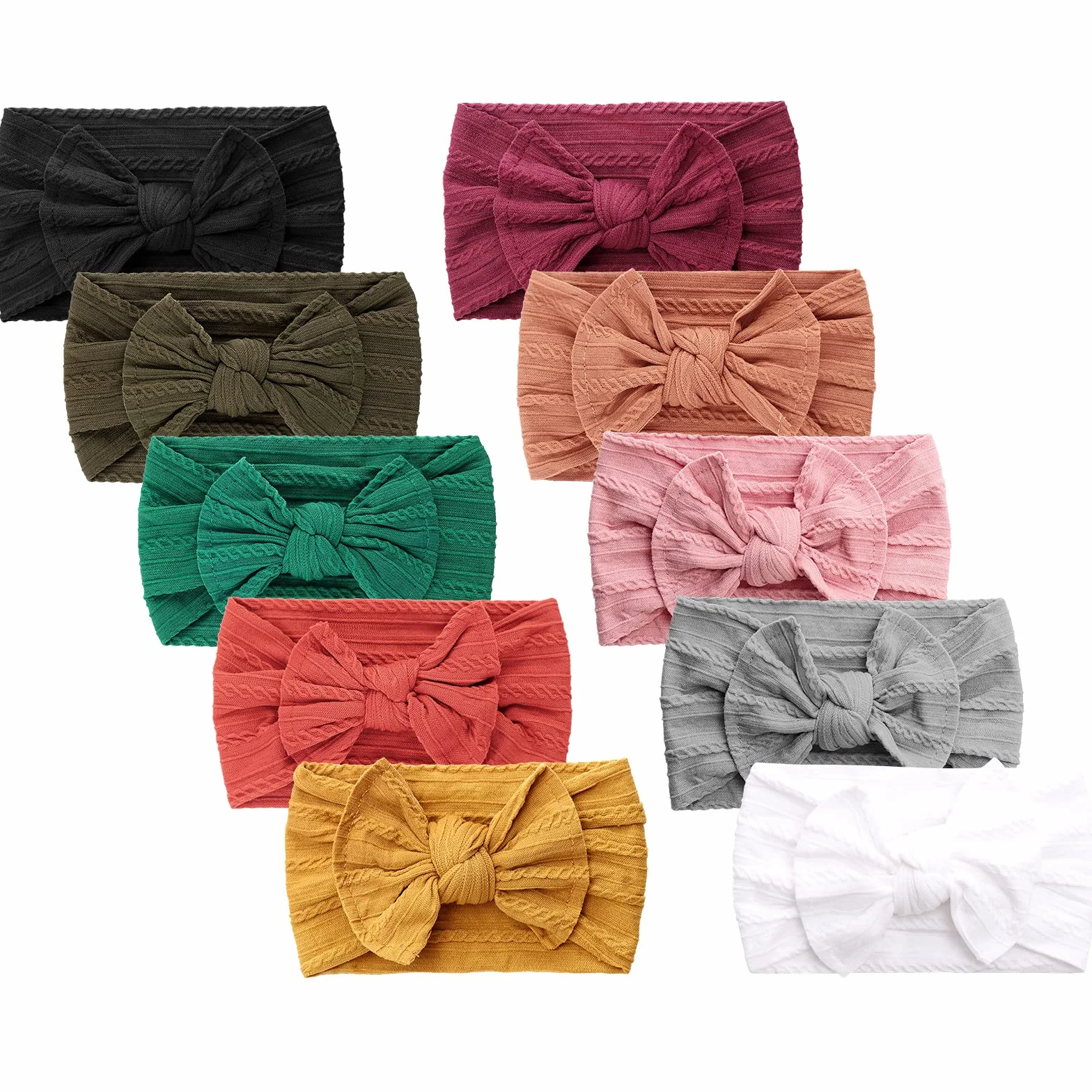 DRESHOW 10 Pcs Bandeaux Bébé Fille Accessoires Cheveux Turban