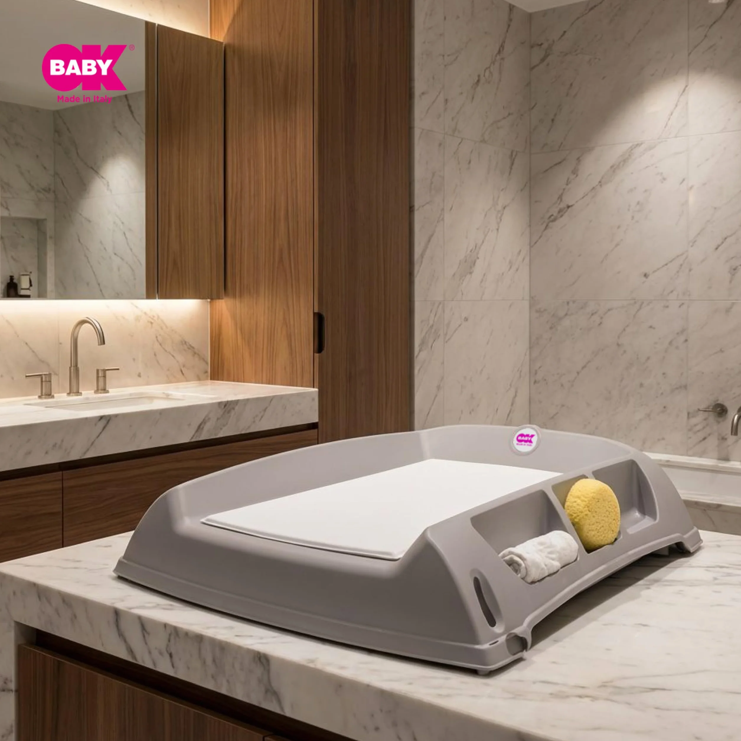 OKBABY Flat Matelas à Langer pour Table Lit Baignoire Enfants Max 11 Kg 12 Mois