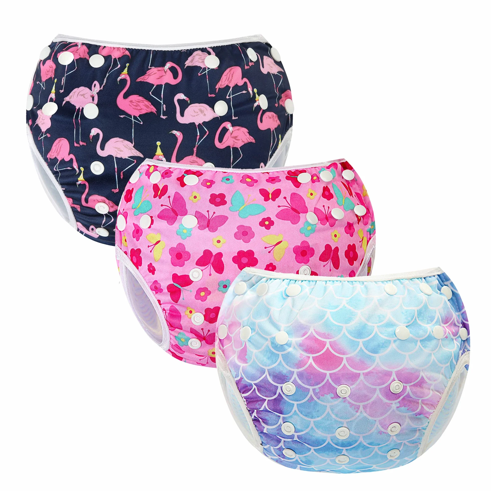 Couches de Bain Réutilisables Bébé Fille Réglable Imperméables Taille Unique 0-3 Ans