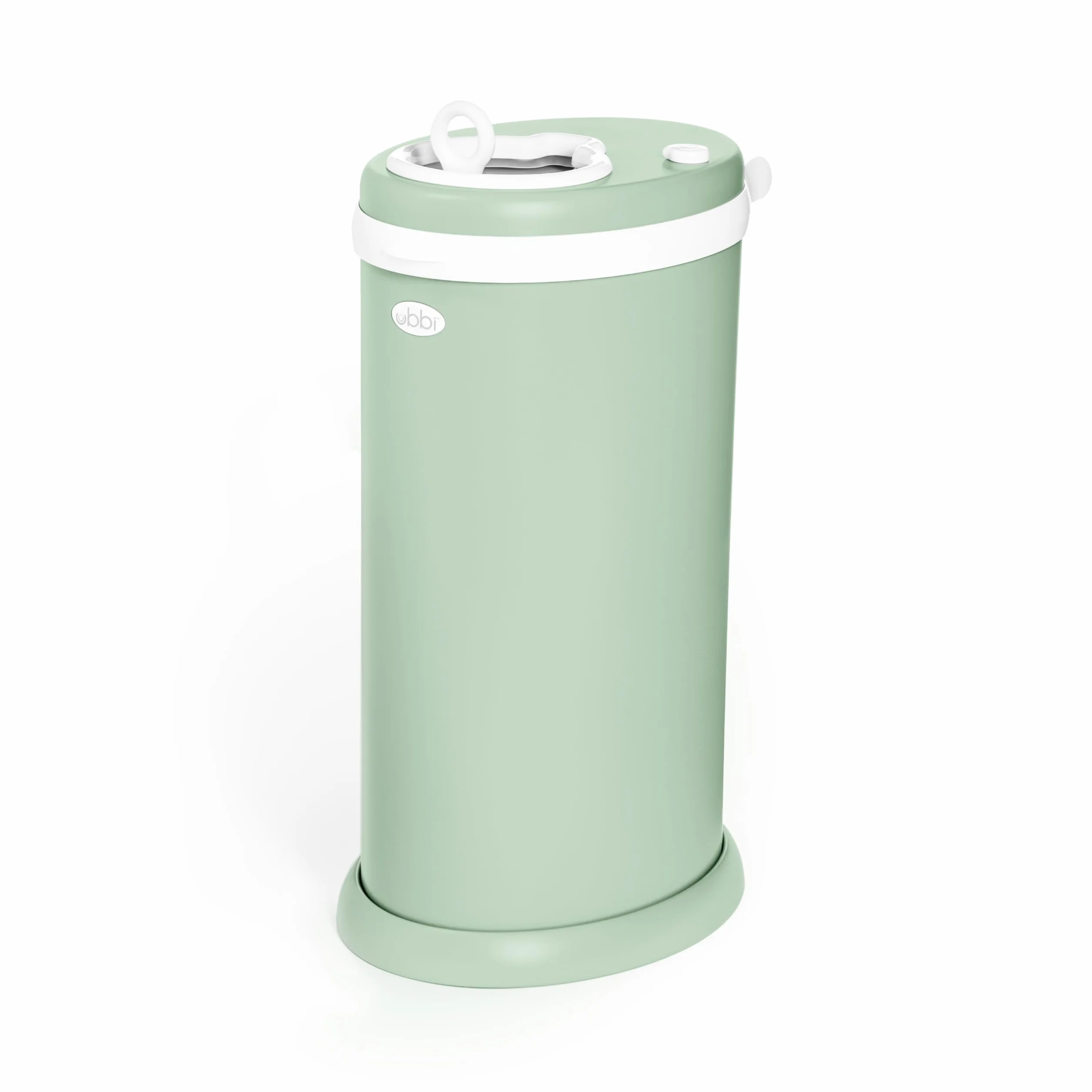 Ubbi Steel Odor Locking Nappy Disposal Bin, No Special Bag Required, Diaper Pail, Sage Green