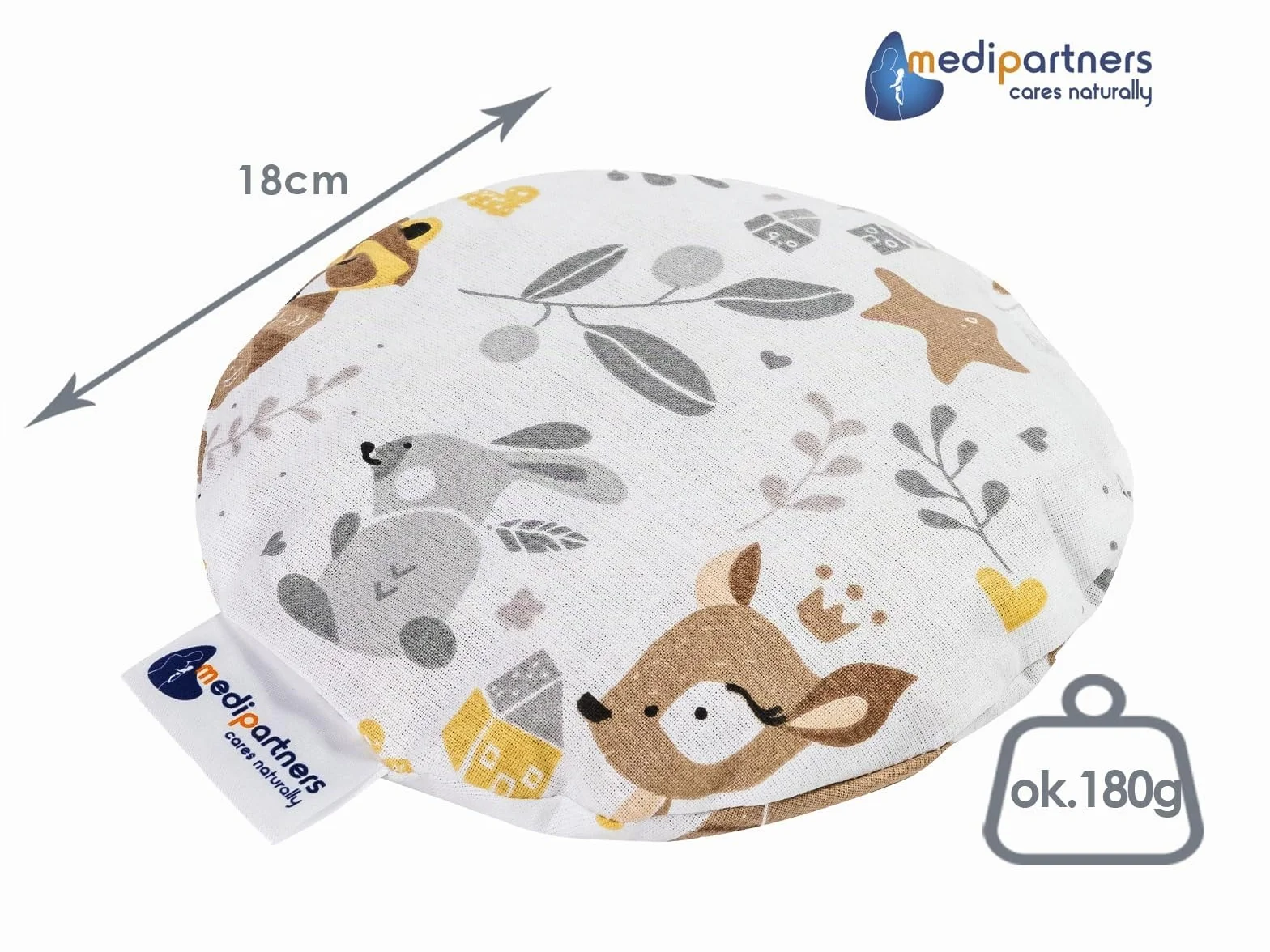 Bouillotte Noyau de Cerise Micro-onde 15cm 180g 100% Coton Certifié Öko-Tex Thérapie Chaleur Froid Massage Cerf