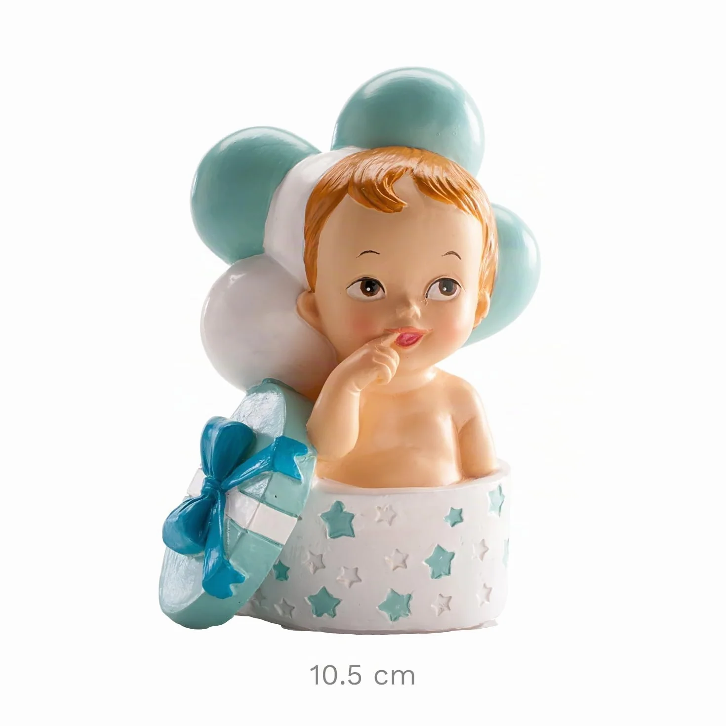 Figurine en résine Décoration Baptême Garçon 10 cm Cake topper Apte au Contact Alimentaire