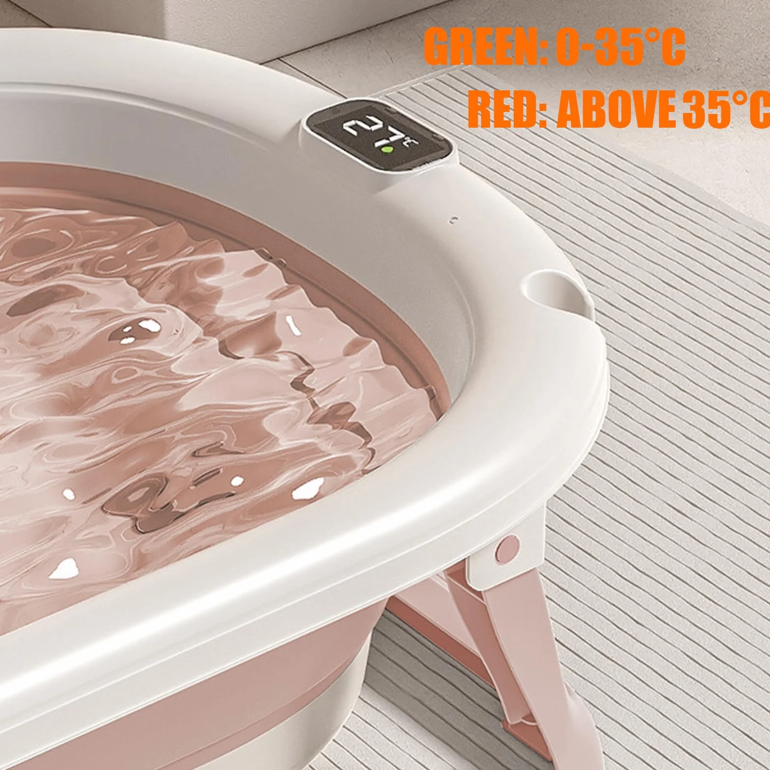 Baignoire Bébé Pliable avec Thermomètre 0-36 Mois