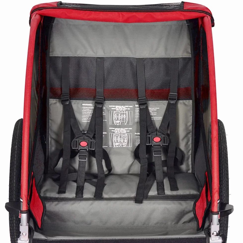 PAPILIOSHOP Remorque Vélo pour Enfants Pliable Tout-Terrain 1 ou 2 Enfants Rouge