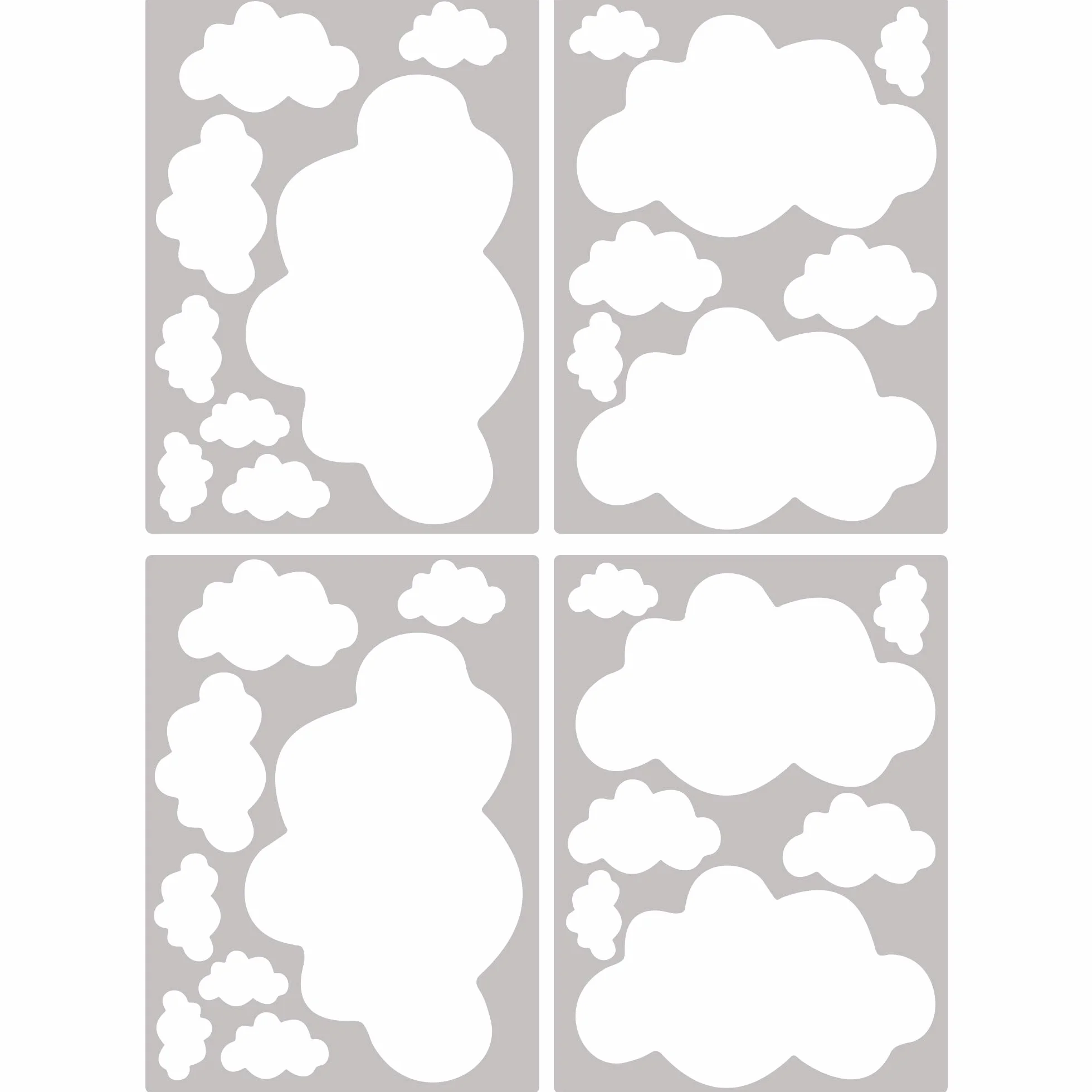 PREMYO Set 30 Stickers Muraux Nuages Décoration Murale Chambre Bébé Blanc