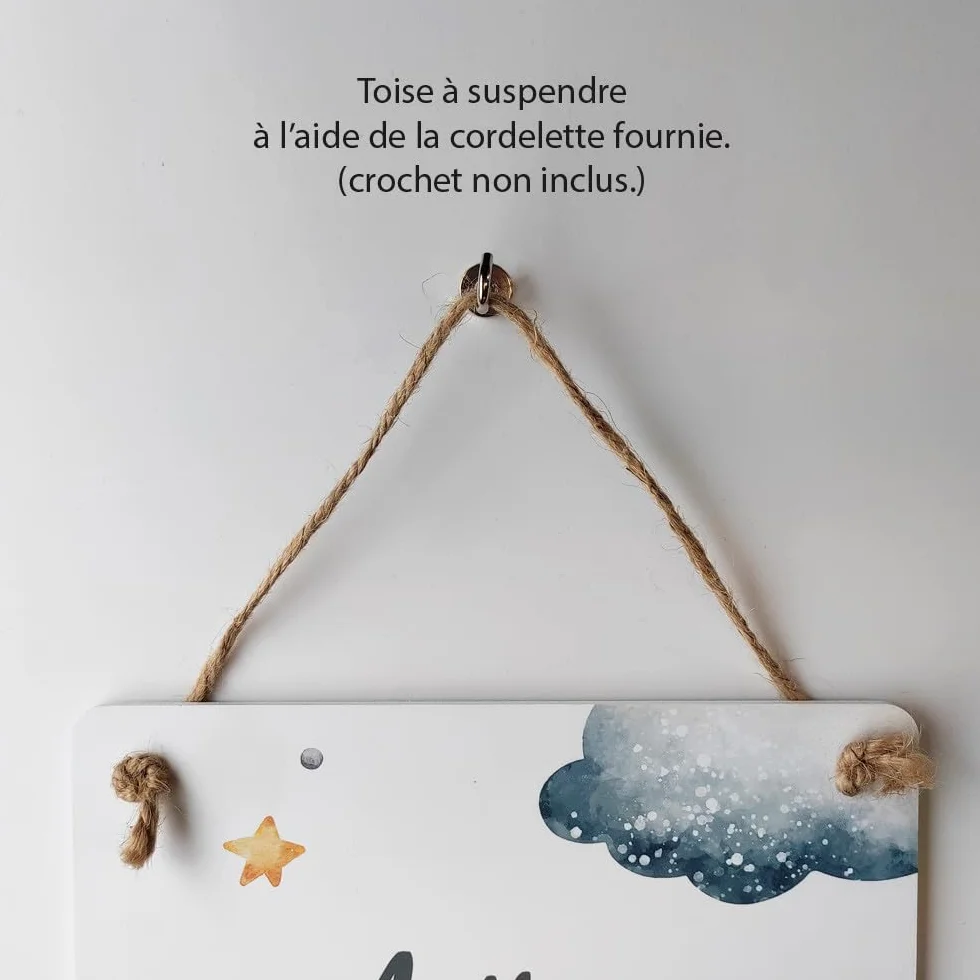 Toise murale enfant personnalisable Avion - Sticker decoration croissance