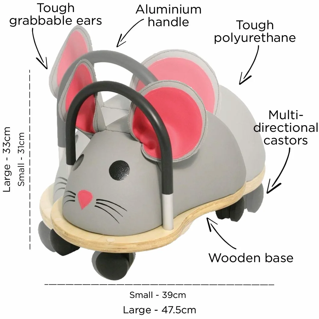Wheely Bug Trotteur Souris multi-directionnel bois 1-3 ans
