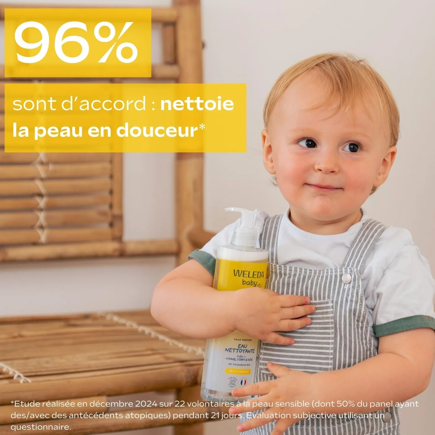 WELEDA Eau nettoyante au Calendula sans parfum 400 ml pour bébés et jeunes enfants