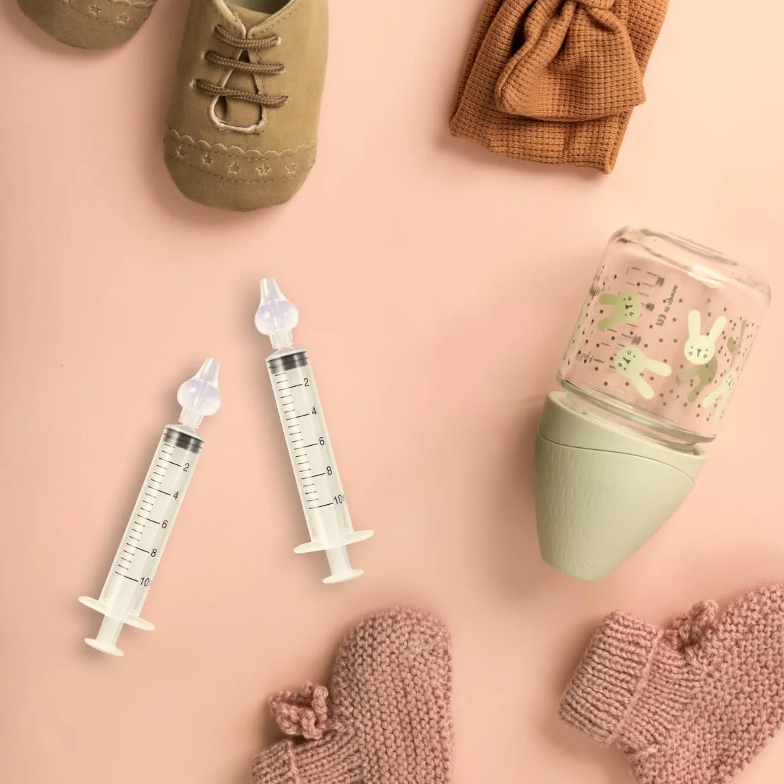 Seringues nasales bébé lot 8 pièces irrigation nez réutilisable sans BPA dès 4 mois