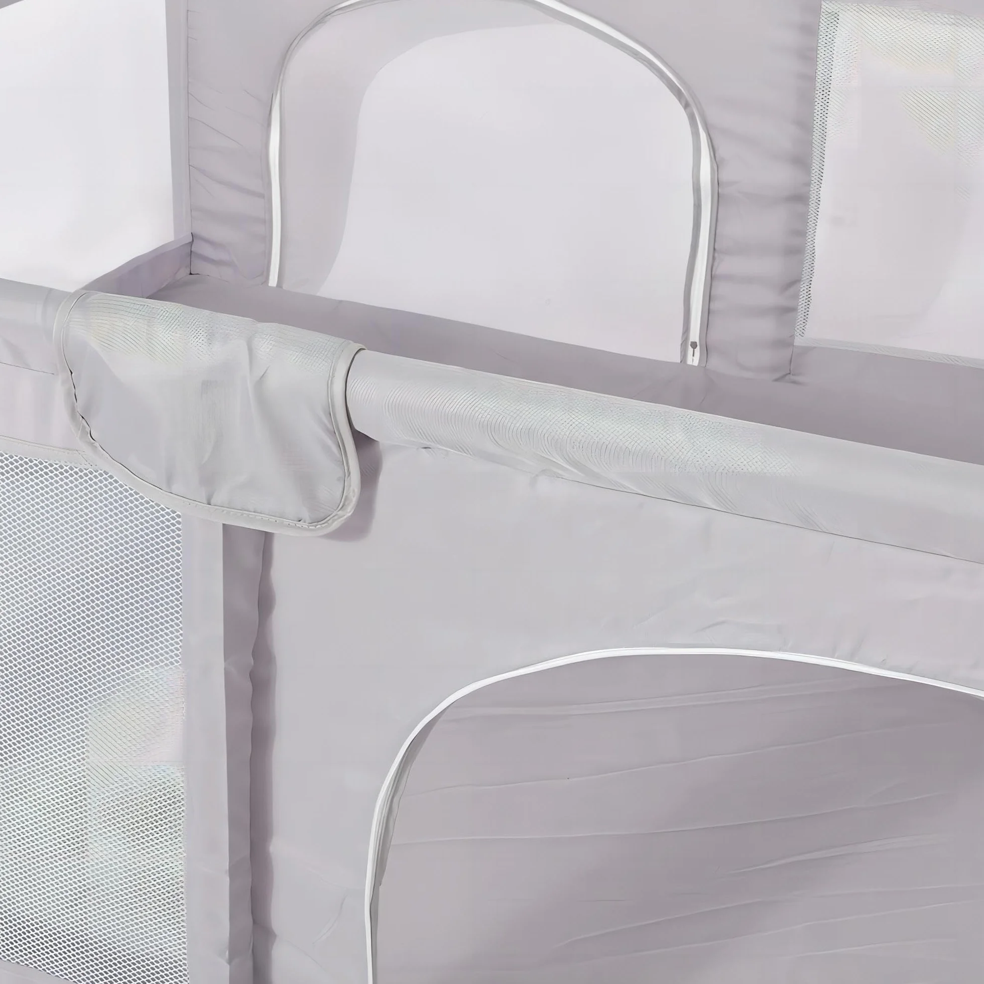 Parc Bebe Modulable 180 x 150 x 66 cm Tissu Oxford avec Barrières et Tapis de Jeux Gris clair