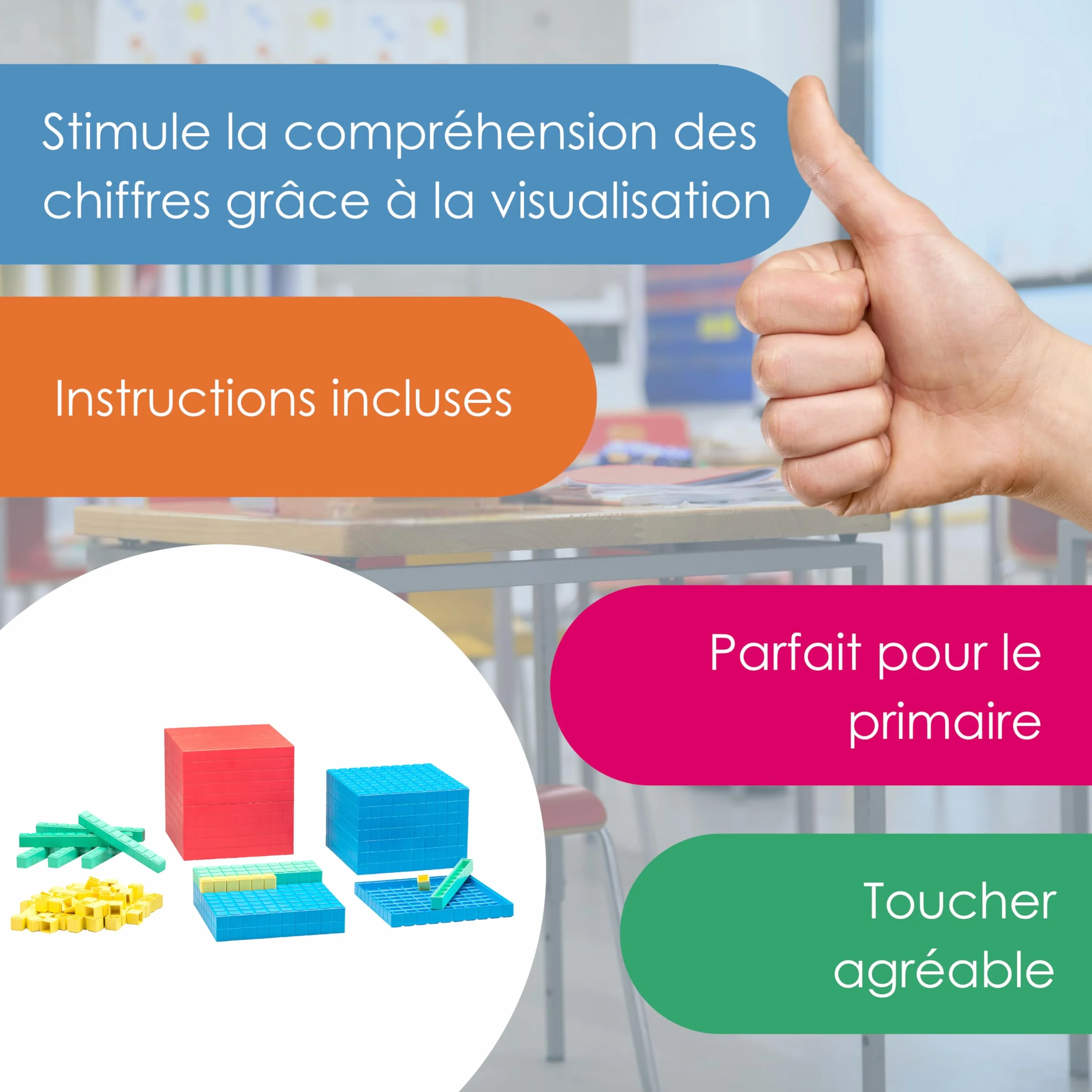 WISSNER Set de calcul décimal de base 121 pièces RE-Plastic