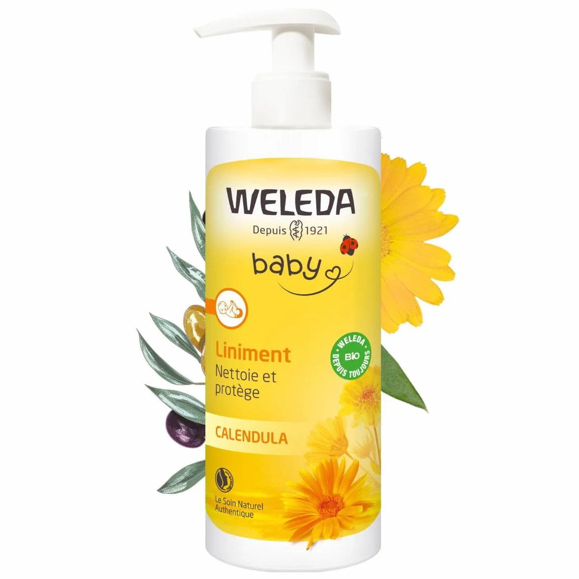 WELEDA Baby Liniment Soin Nettoyant Pour Le Change Au Calendula Huile D'Olive Bio 400ml