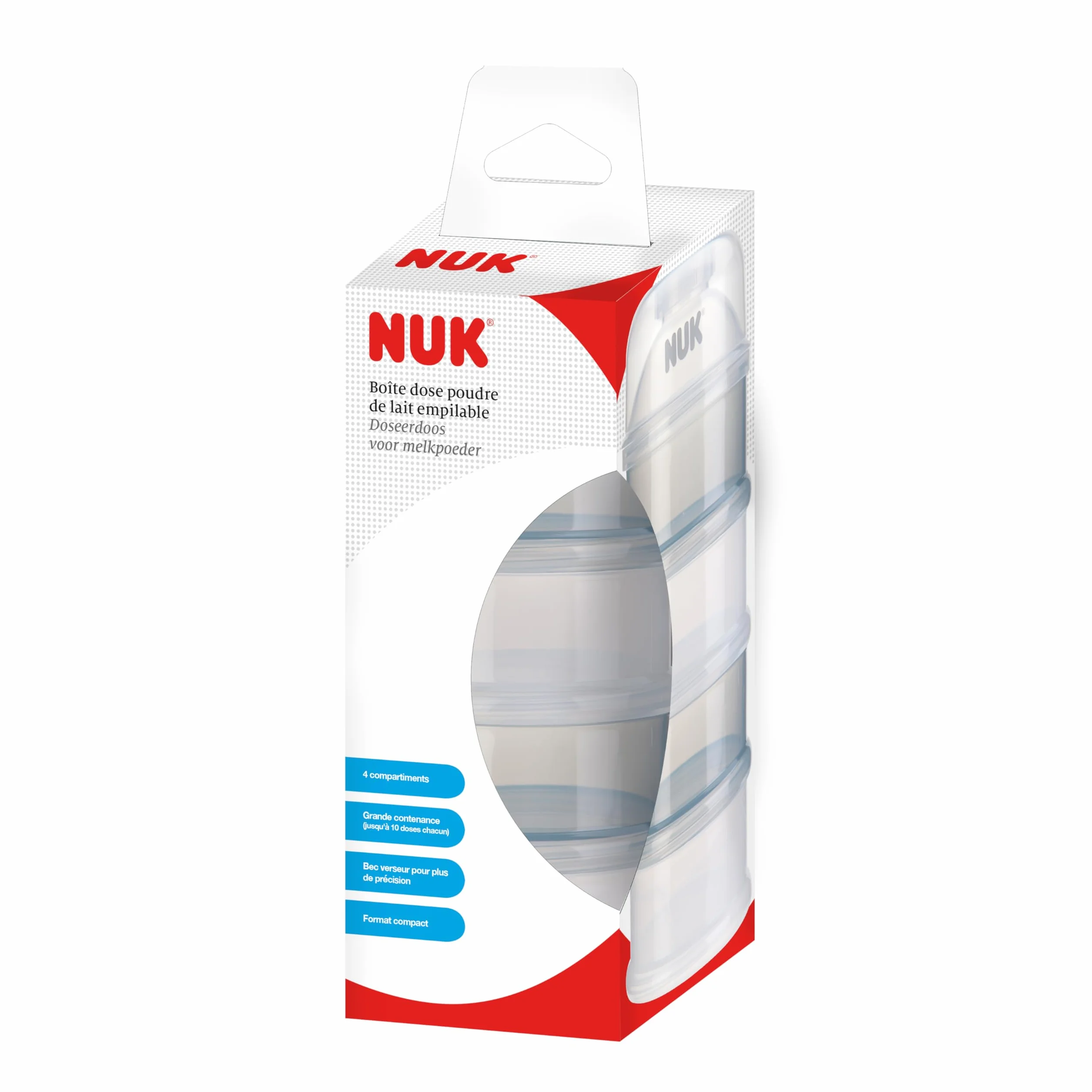 NUK Boîte Doseuse à Poudre de Lait 4 compartiments