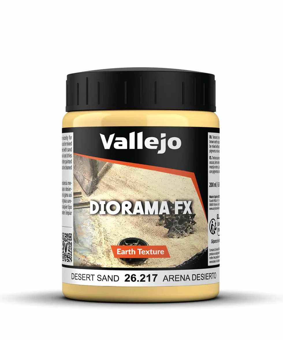 Vallejo Diorama FX Arena du Désert 200 Ml Peinture Acrylique à Base d'Eau Texture Sable Marron Clair Haute Densité