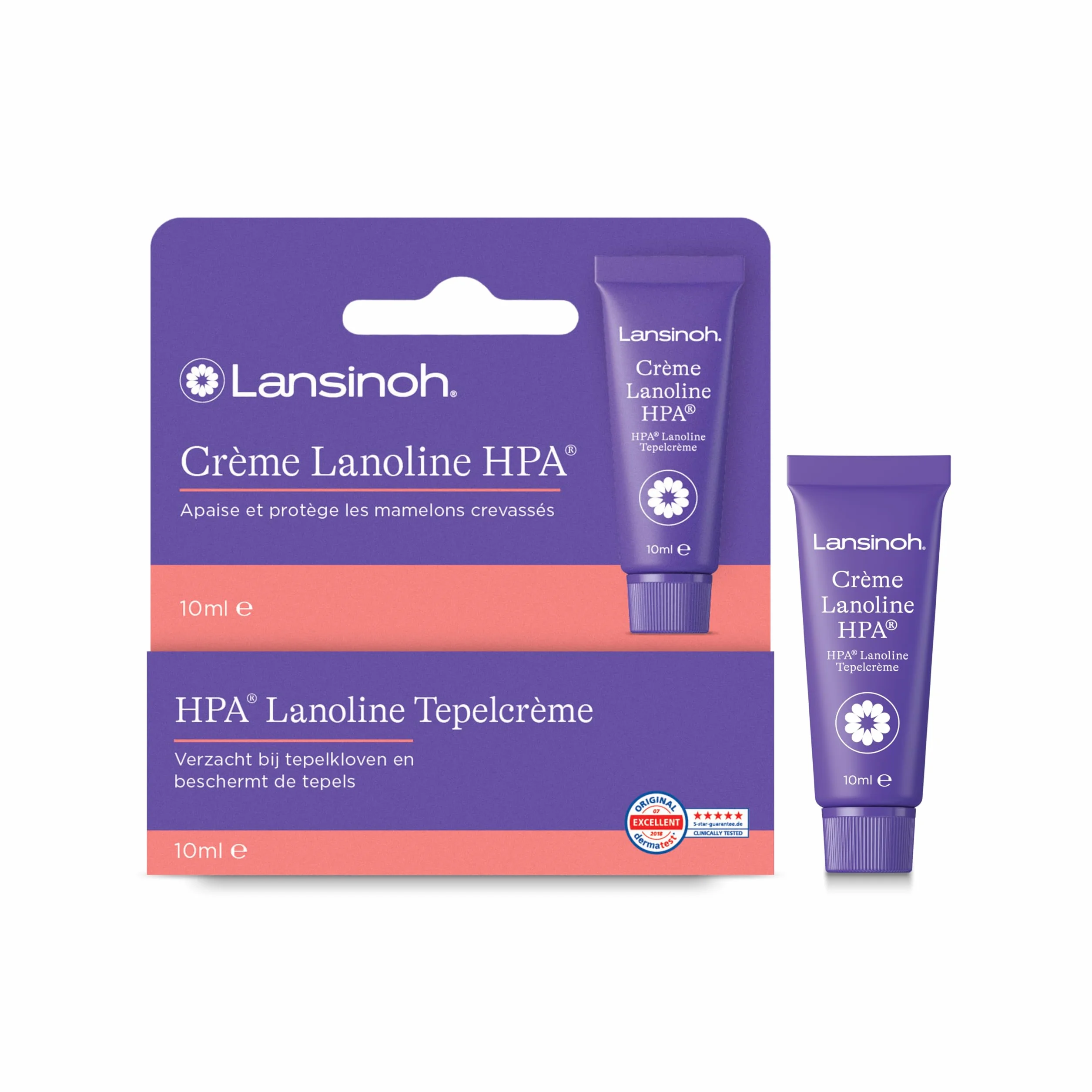Lansinoh Crème Lanoline HPA 10 ml Réparation Intense Mamelons 100% Naturelle Allaitement