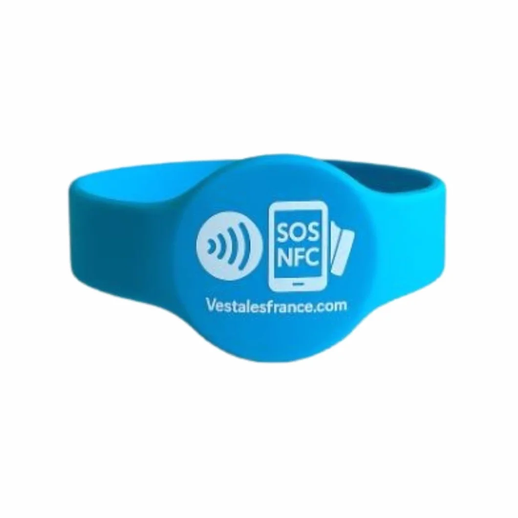 Bracelet Sécurité Enfant NFC Identification Urgence sans Batterie Fabrication Française Bleu 1 Pièce