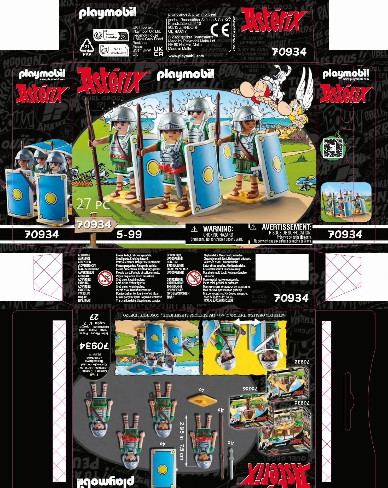 Playmobil 70934 Astérix Les légionnaires Romains Quatre Romains Casques épées boucliers Dès 5 Ans