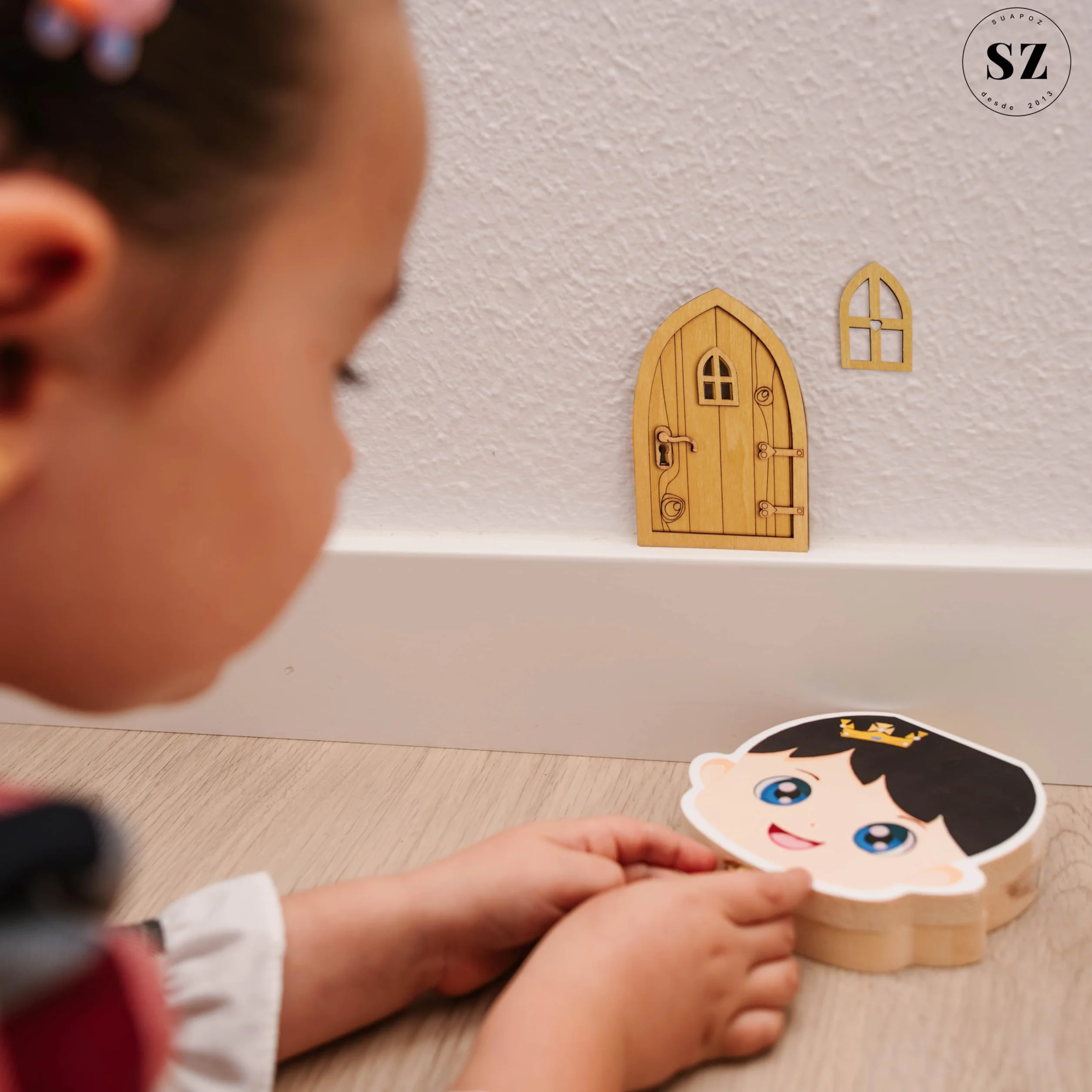 Pack Porte Souris et Boîte à Dents Bébé Garçon Fille - Boîte à Souvenirs Cadeau Naissance Bois Naturel