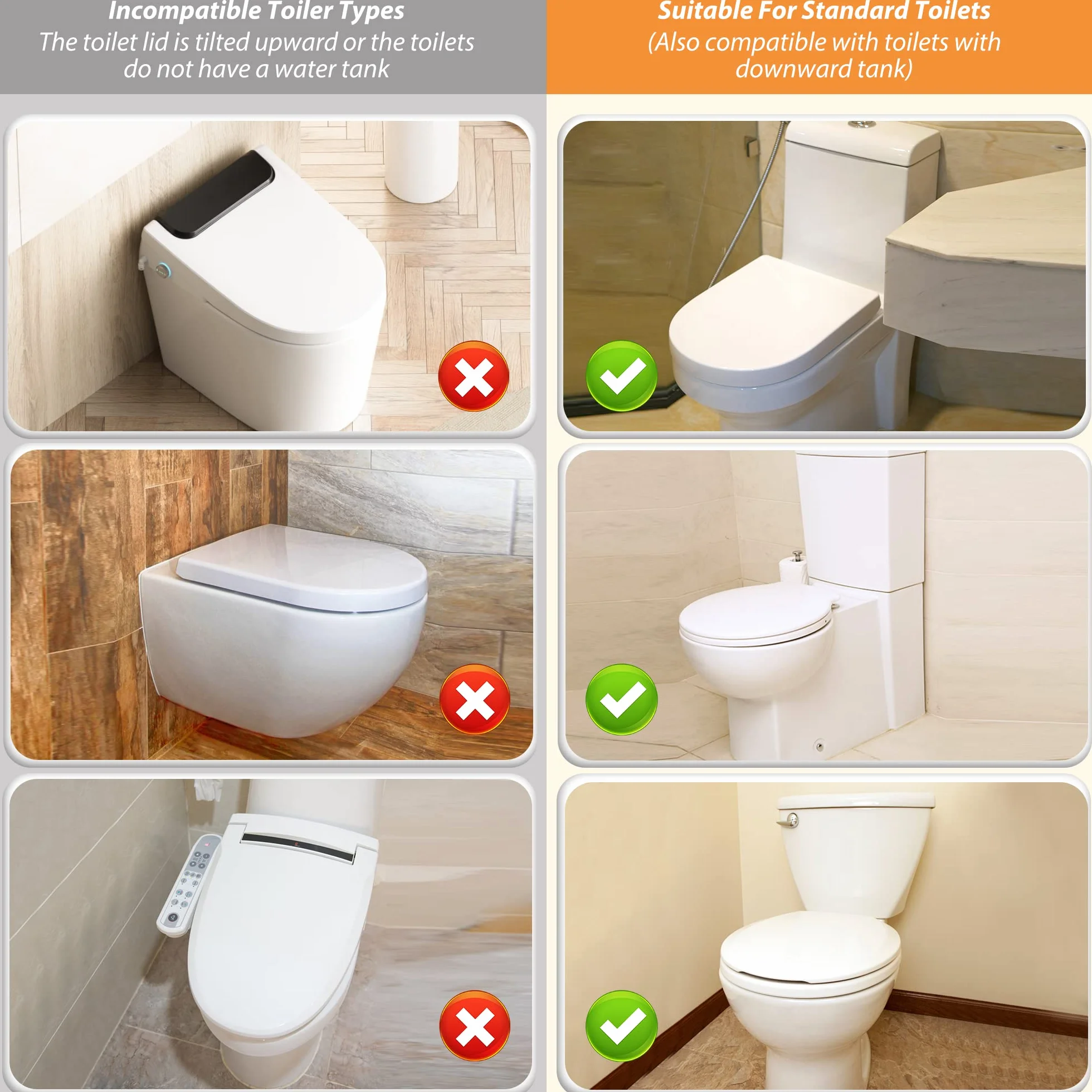 Verrou de Toilettede Sécurité pour Bébé, 2Pack, Sécurité Enfants, Installation Facile, Adhésif 3M
