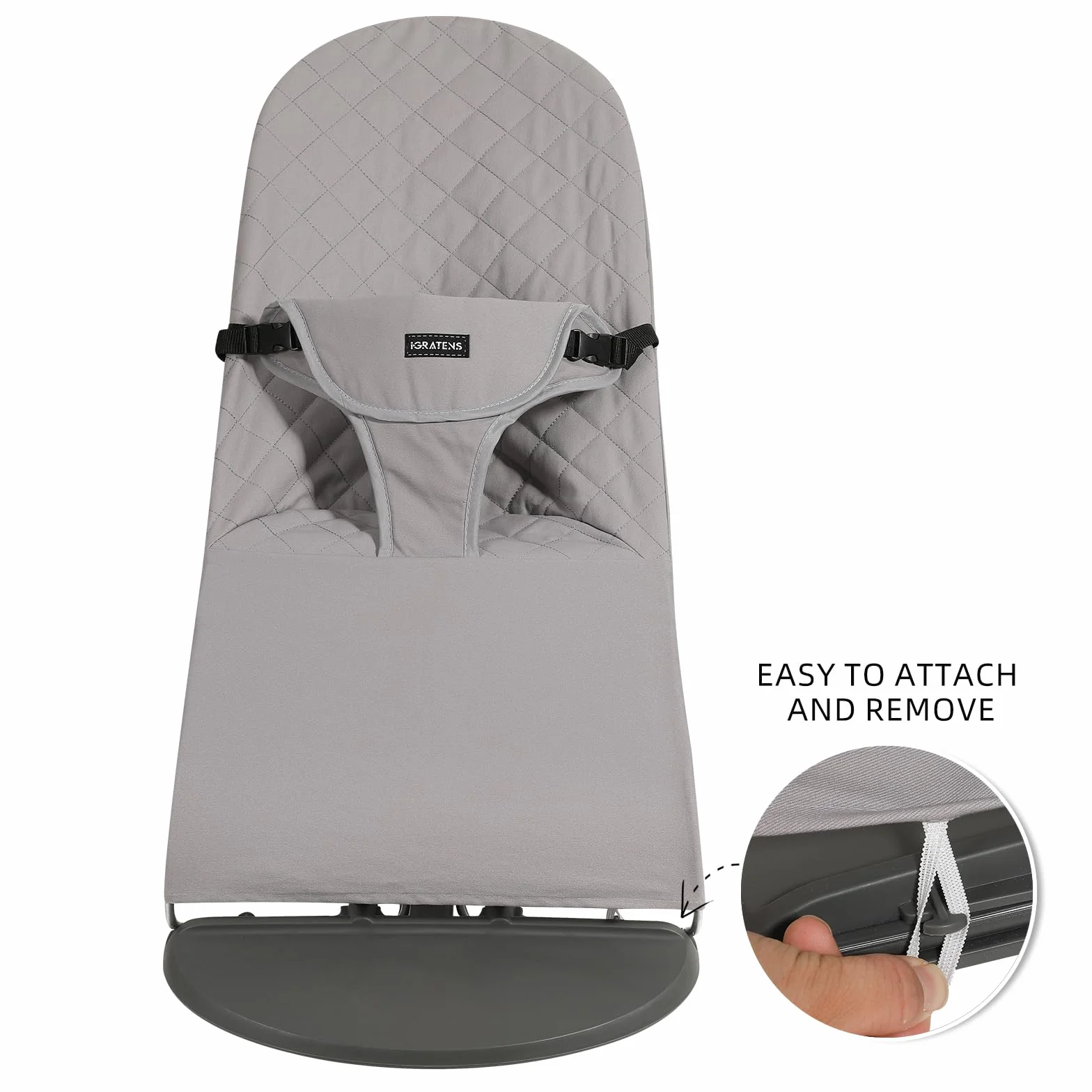Housse pour transat Baby Bjorn Balance Soft & Bliss, 100% coton, gris clair
