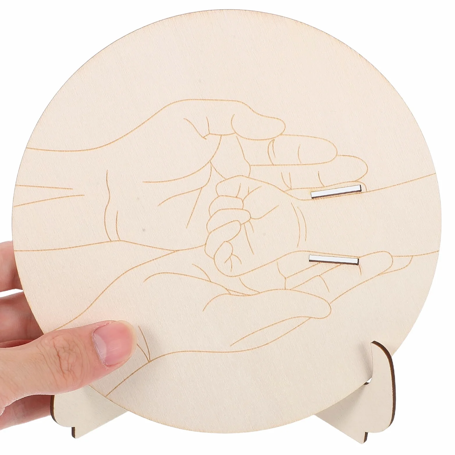 SUPVOX Porte-Bracelet Naissance en Bois avec Plaque Ronde Gravée pour Bébé Fille Cadeau Baptême