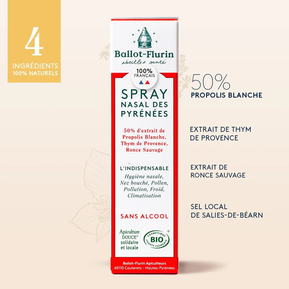 Ballot Flurin Spray Nasal Hygiène Nasale Propolis & Plantes Bio 15 ml