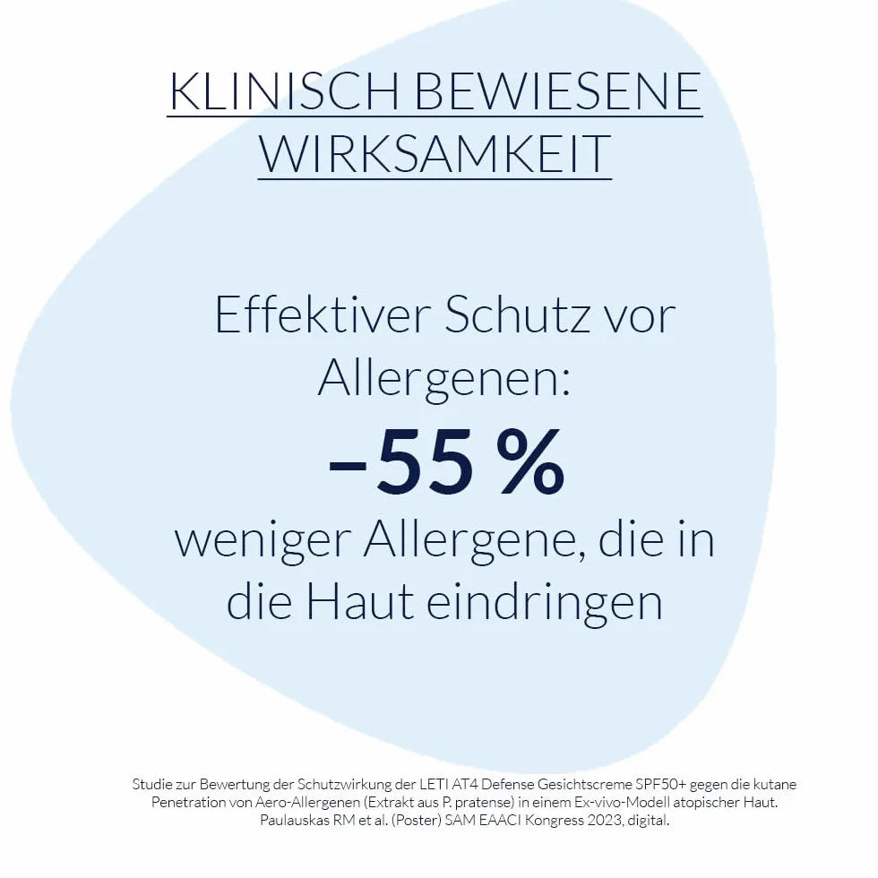 LETI AT4 Defense Gesichtscreme SPF 50+ 50 ml hautschützende wasserabweisende Sonnenschutz