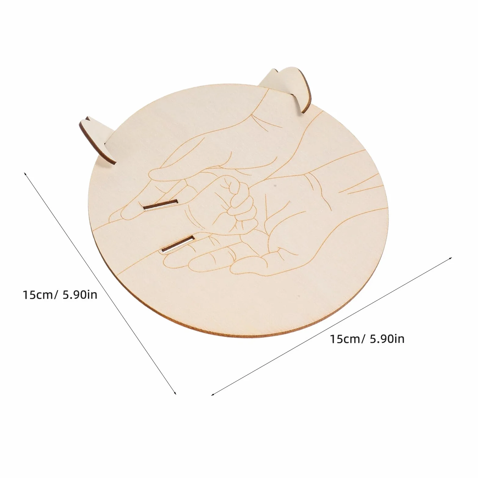 SUPVOX Porte-Bracelet Naissance en Bois avec Plaque Ronde Gravée pour Bébé Fille Cadeau Baptême