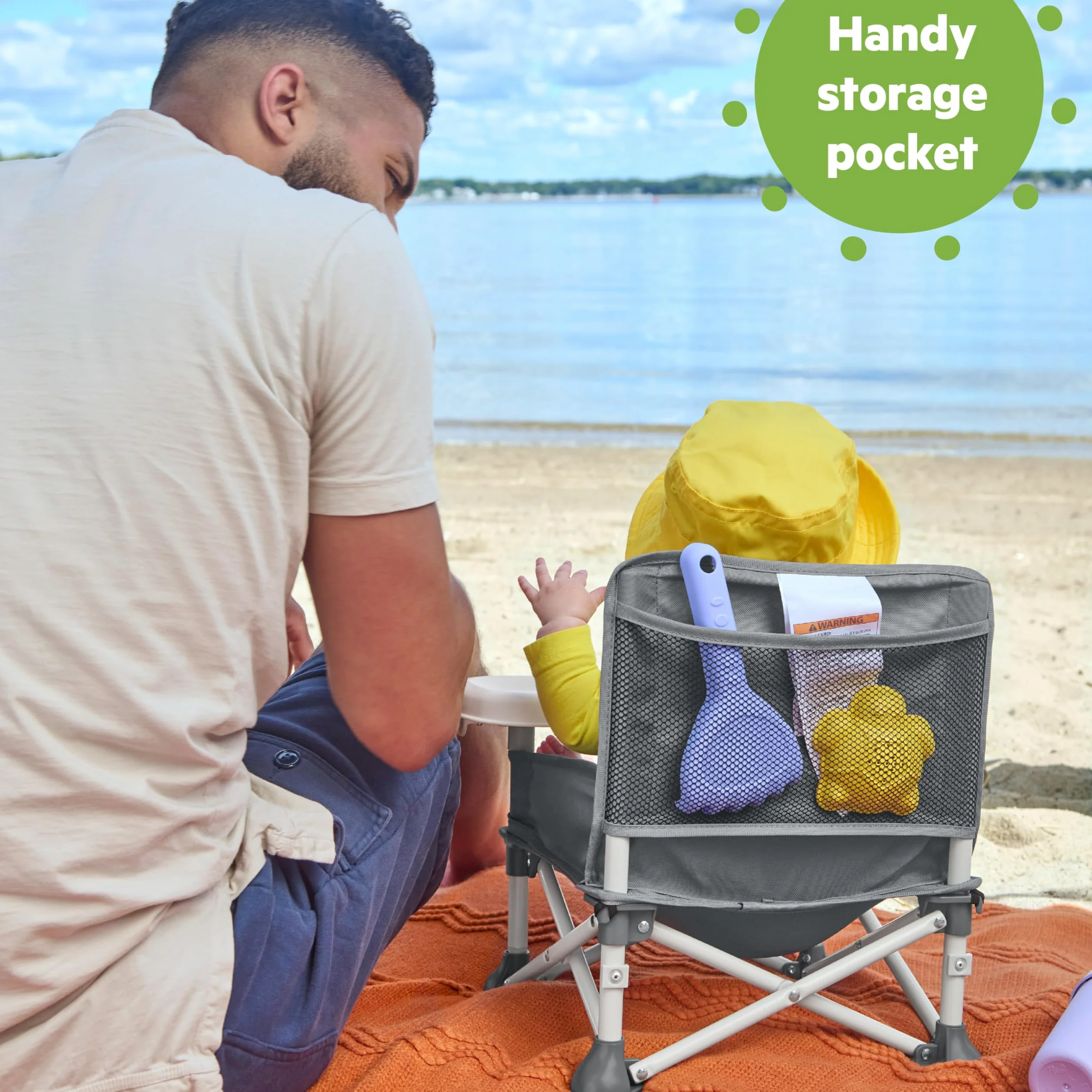 Bright Starts Rehausseur Portable Pop 'N Sit avec Tablette pour Repas Gris 6 Mois à 3 Ans