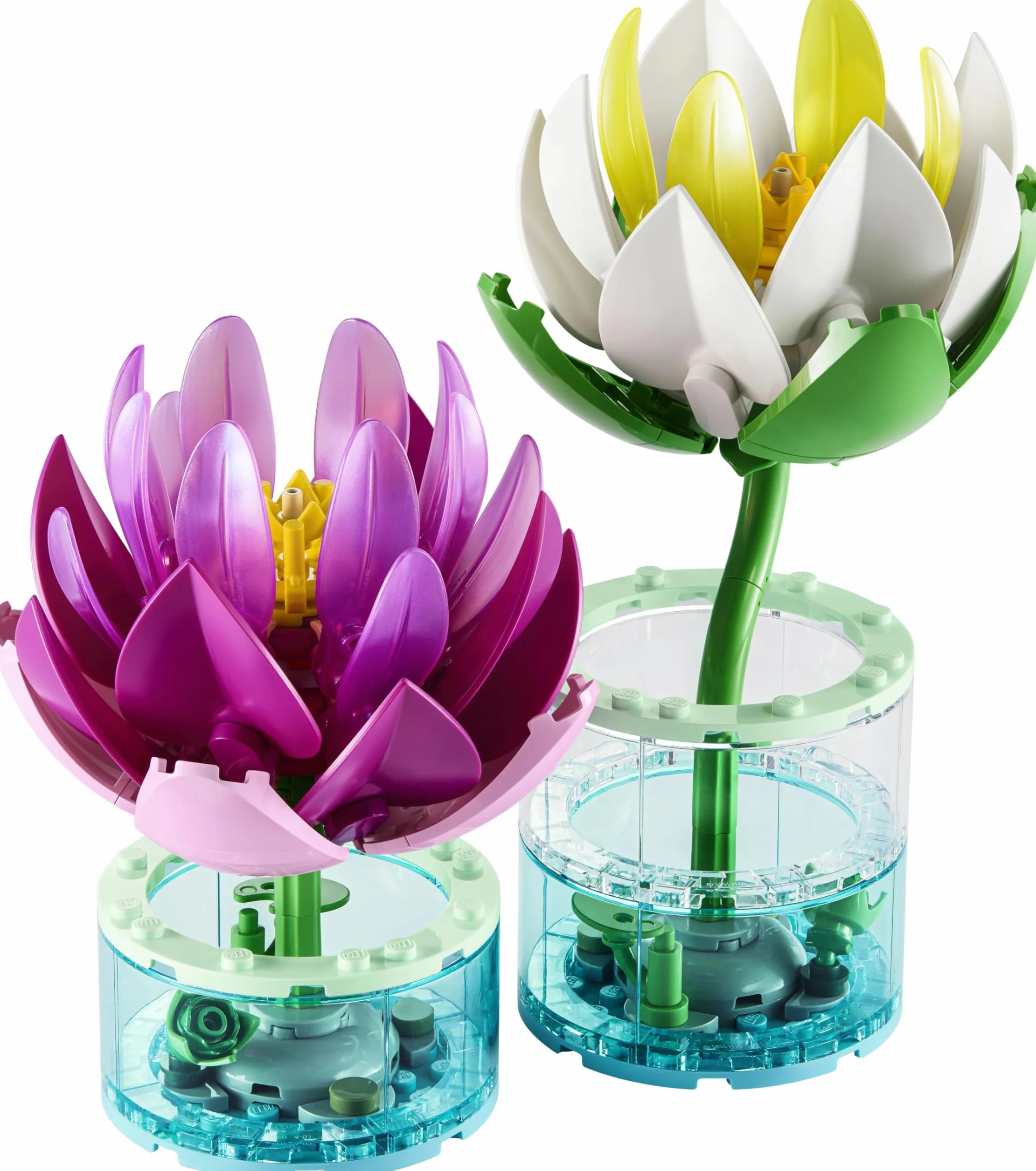 LEGO Botanicals Les Nénuphars Set de Fleurs Artificielles Fausses Plantes en Pot Vases Transparents Décoration DIY 11511