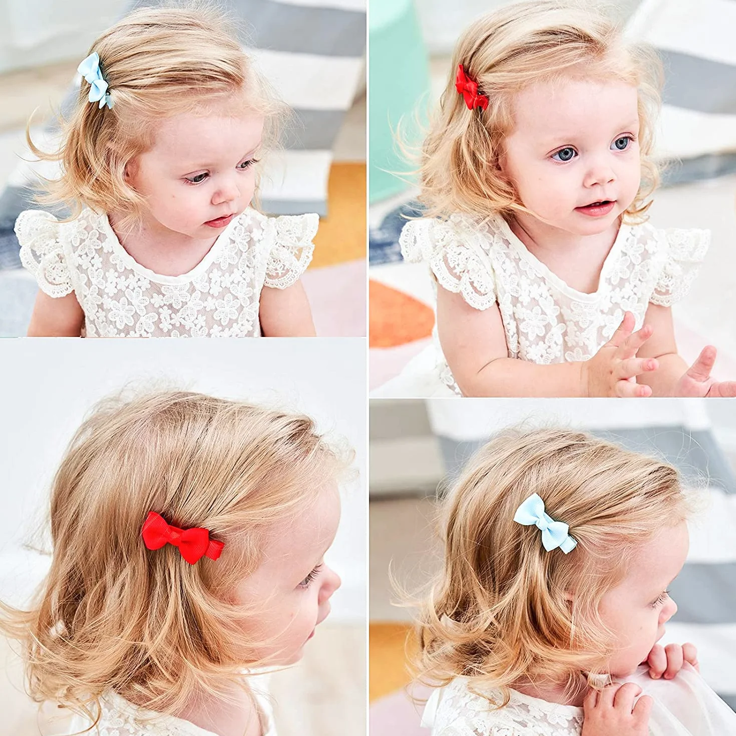 JOYOYO Barrettes bébés filles 50 pièces Ruban complet recouvert 2 pouces pinces à cheveux