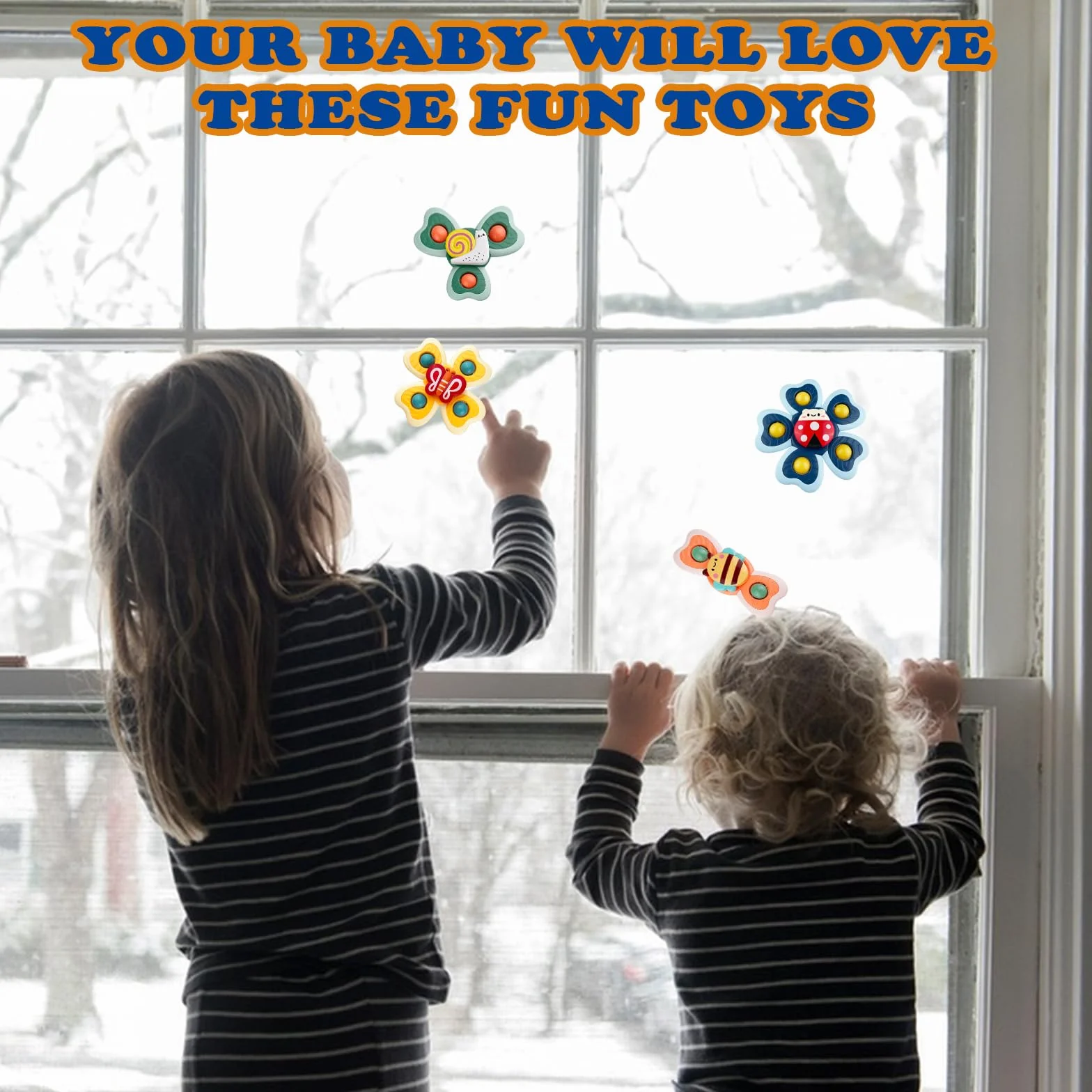 Jouets à ventouse pour enfants, jouets de bain sensoriels, lot de 4, à partir de 1 an