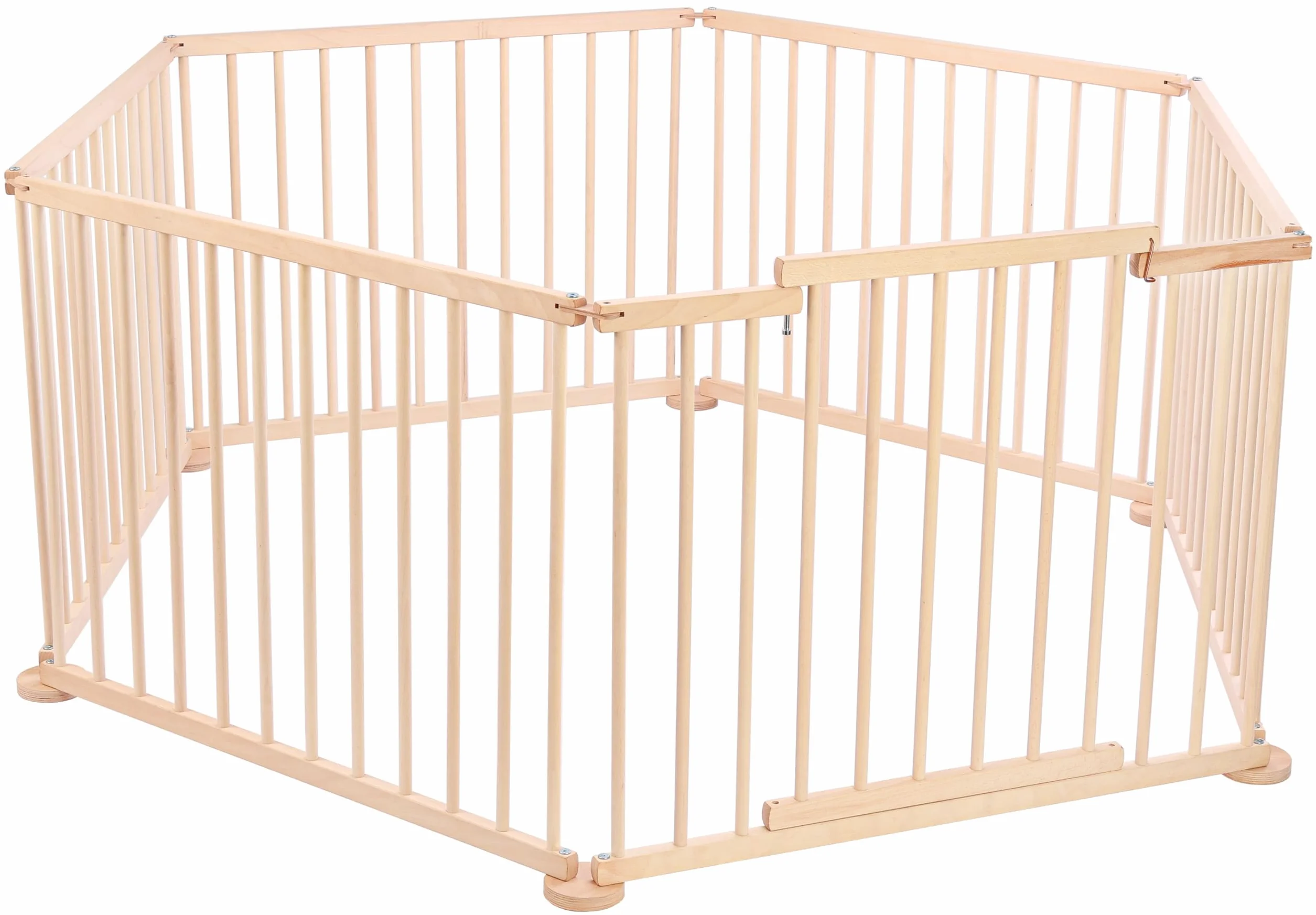 Spec-wood Parc pour bébé pliable en bois de hêtre 92 x 74 cm avec sécurité barrière 6 angles