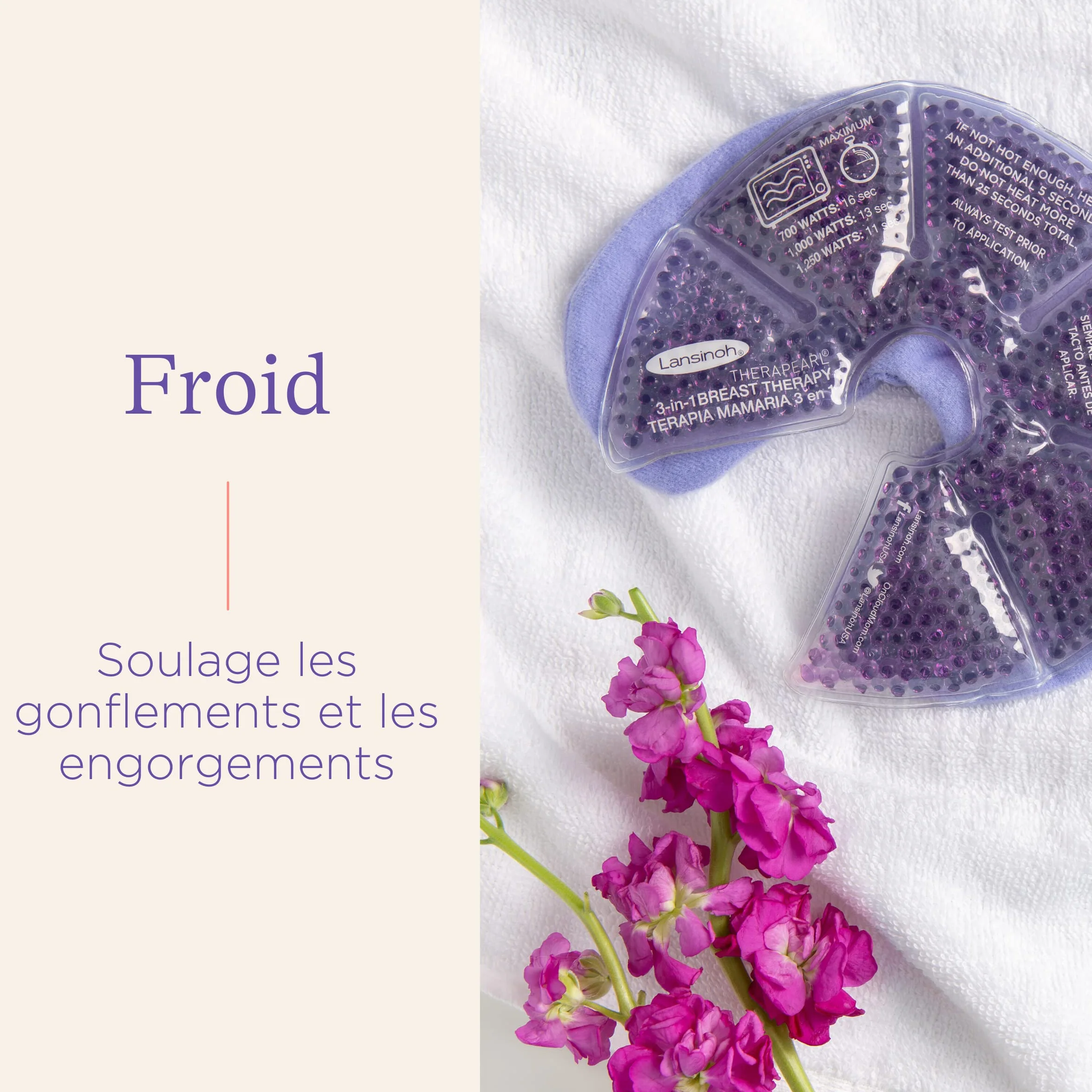 Lansinoh Compresses 3-en-1 chaud/froid allaitement réutilisables thérapie thermique maman