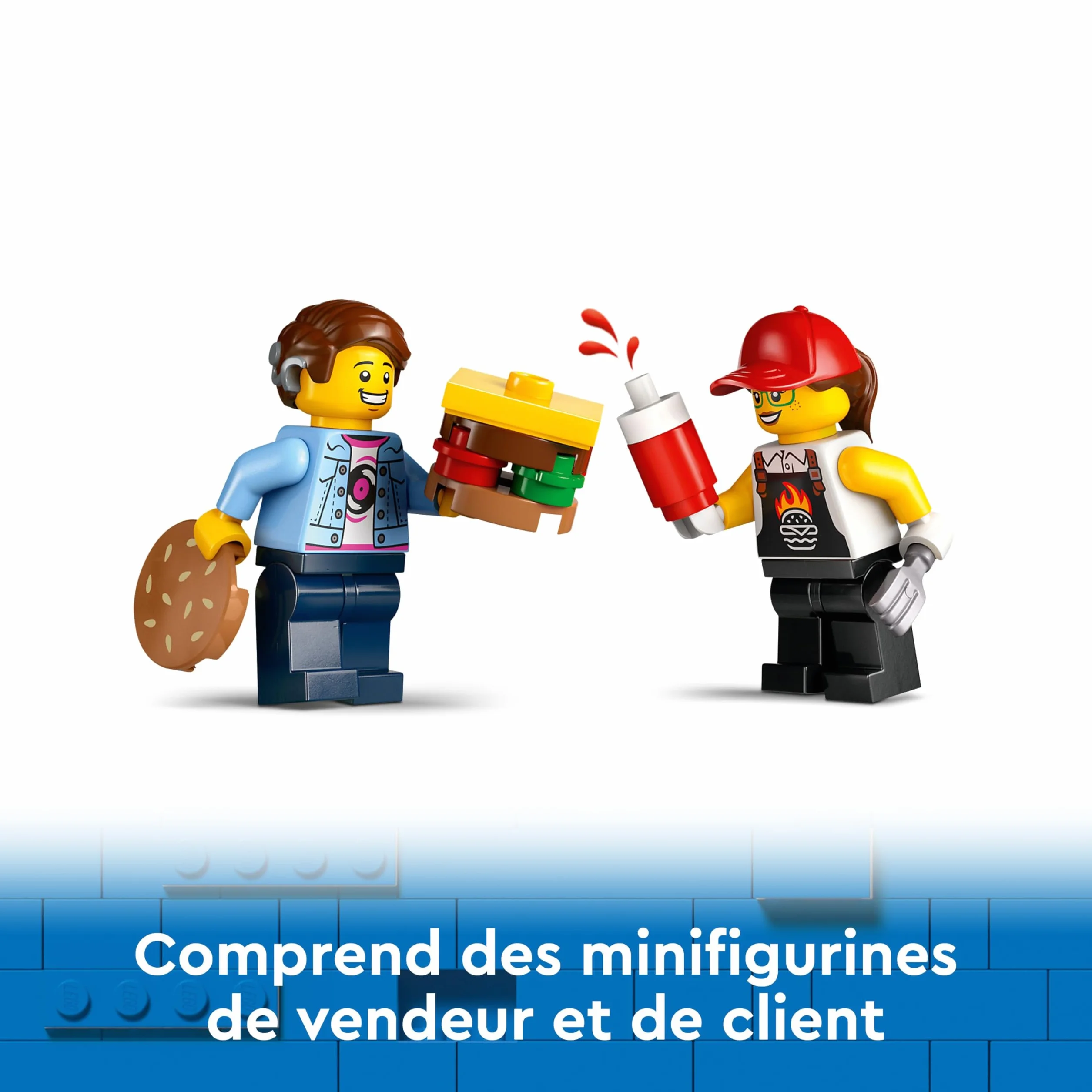 LEGO City Food-Truck de Burgers 60404 Jouet Camionnette Cuisine Minifigurines 5 Ans