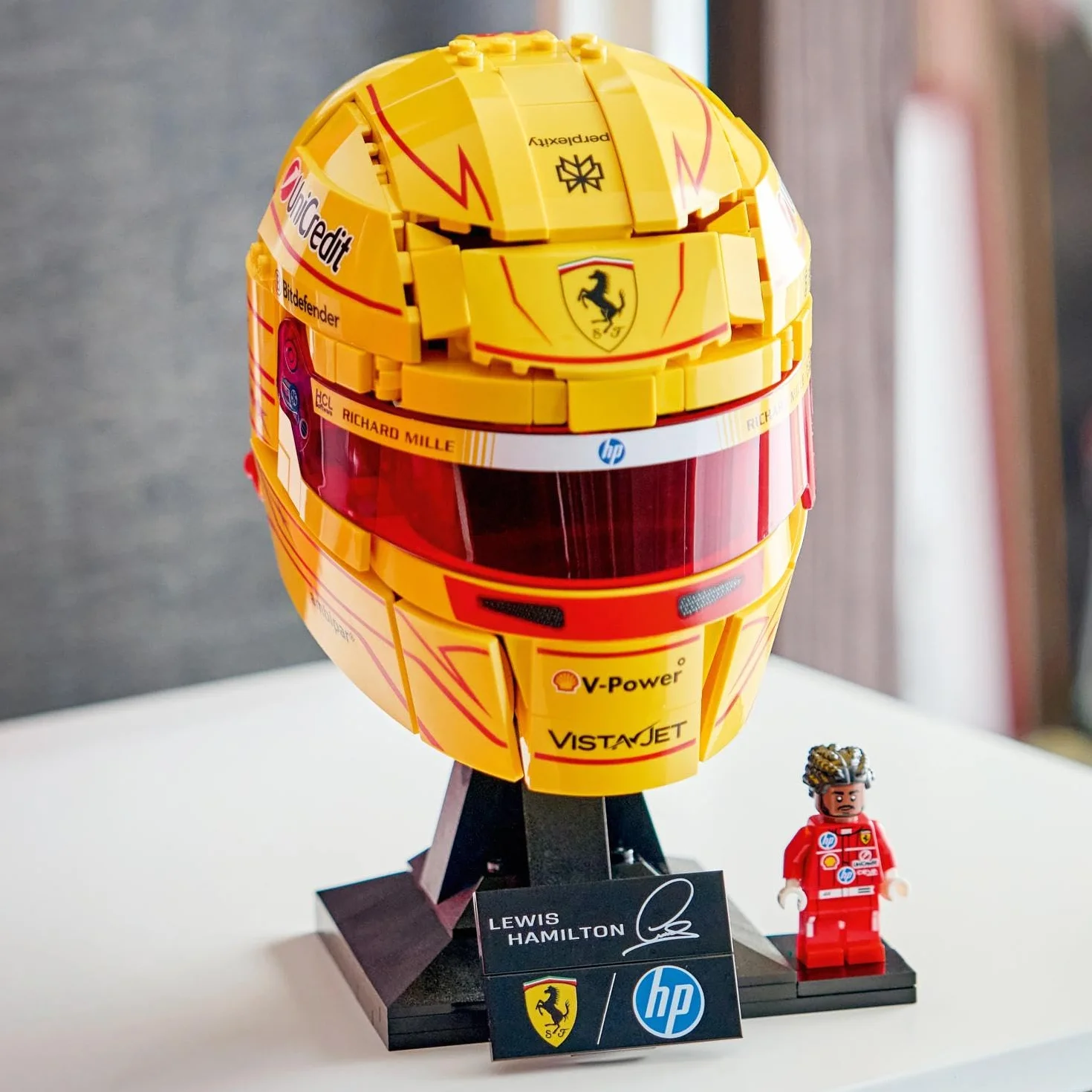 LEGO Scuderia Ferrari HP Casque Lewis Hamilton 43022 Maquette F1 Minifigurine Collector Cadeau 14 Ans Adulte