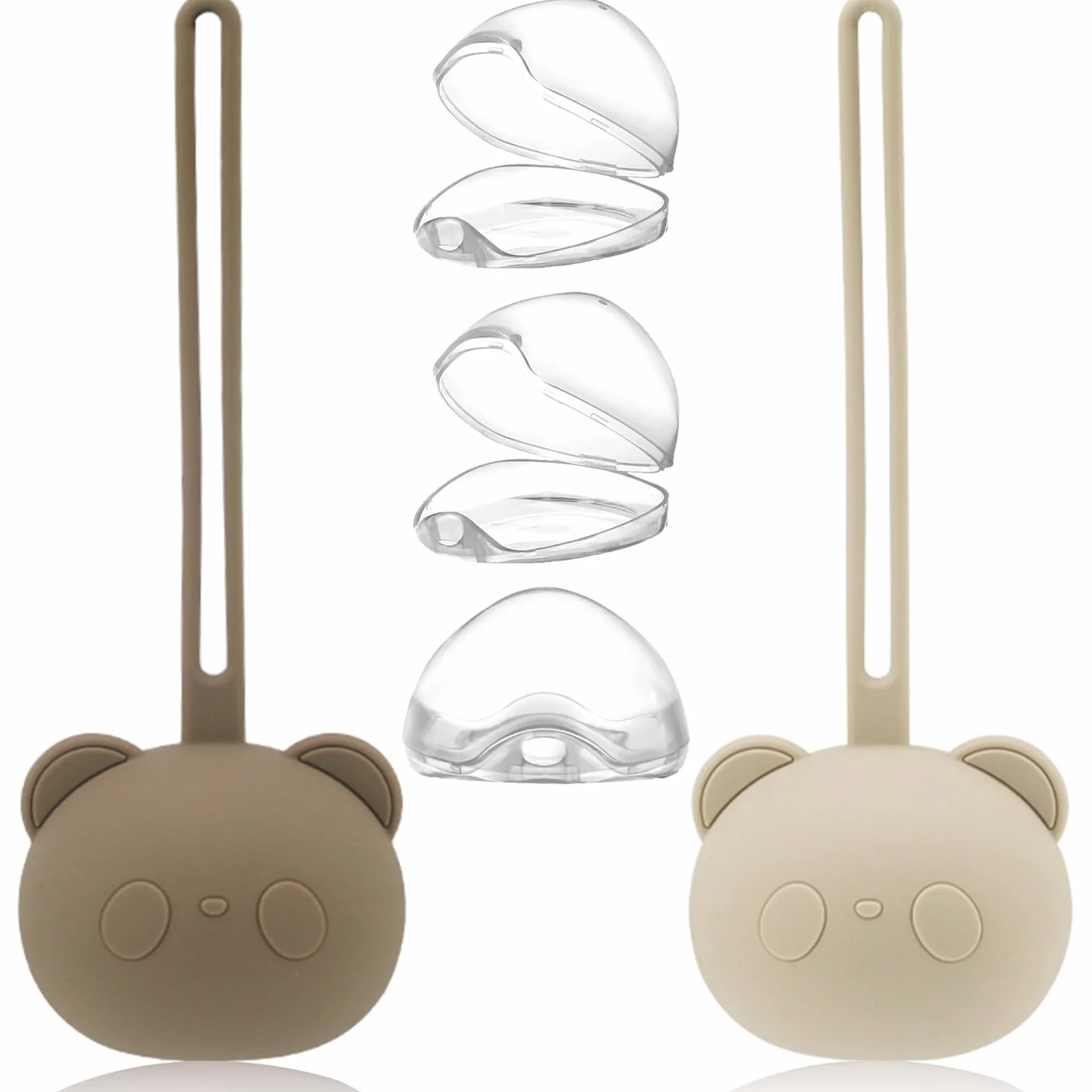 Boîte à Sucette Bébé Silicone 2pcs Boîte de Rangement Portable pour Voyage