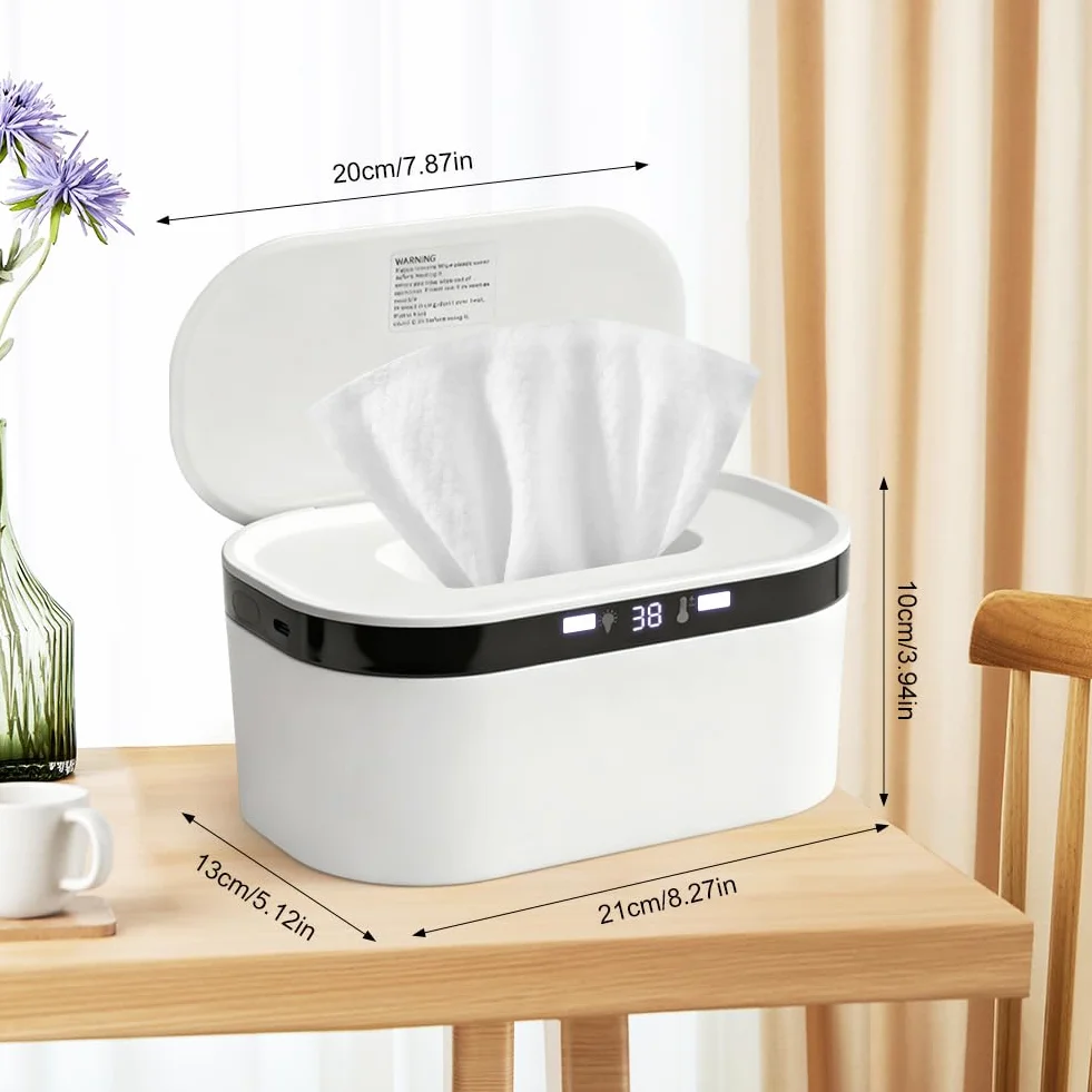 Chauffe-lingettes humides 10 W USB 3 niveaux de chauffage rapide veilleuse intégrée pour bébé