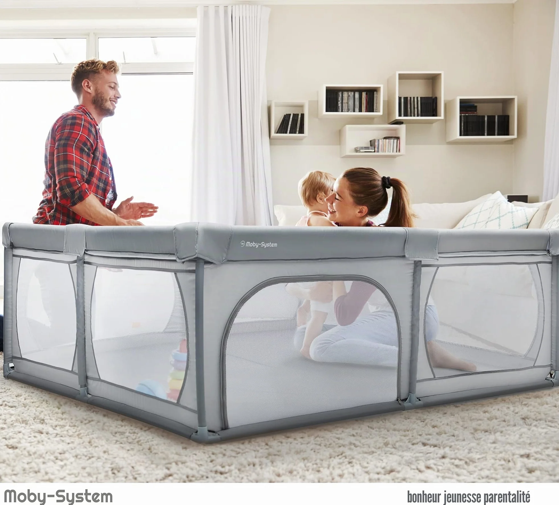 Moby-System Stylo pour bébé centre d'activités 200x160cm gris