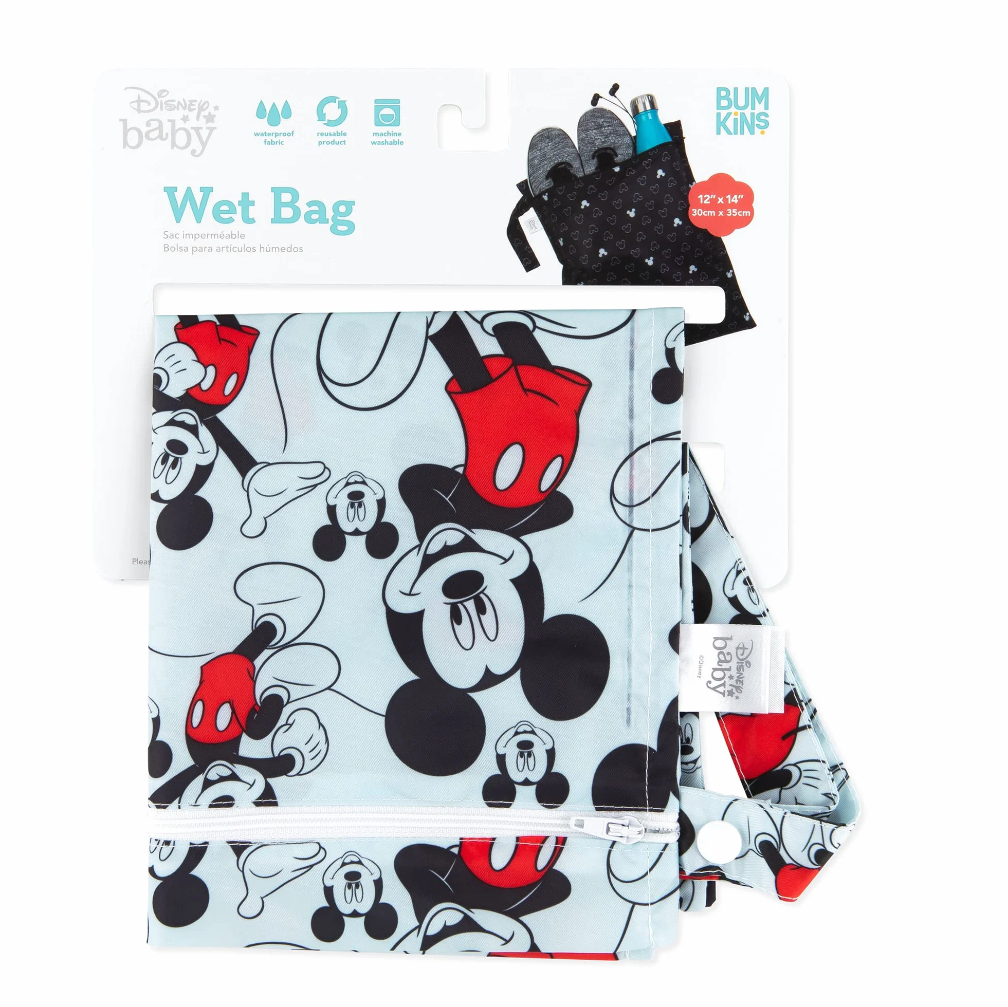 Bumkins Disney Sac imperméable lavable réutilisable 30,5 x 35,6 cm Mickey Mouse