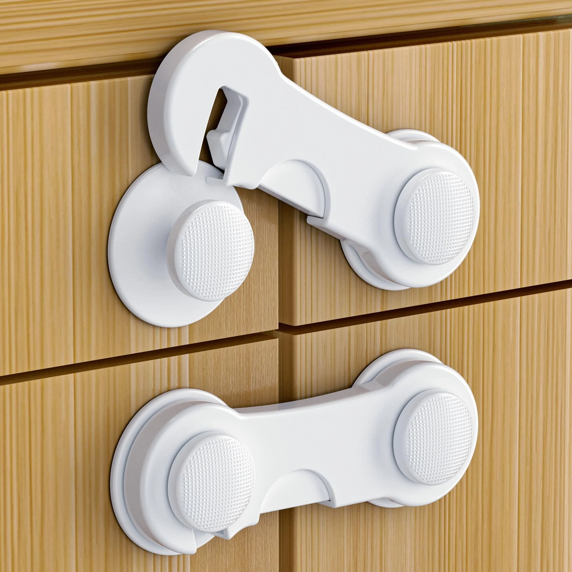 Bloque Porte Bébé 12 Pièces, Bloc Porte Securite Enfant, Securite Placard Enfant, Adhésif Fort Sans Perçage, Blanc