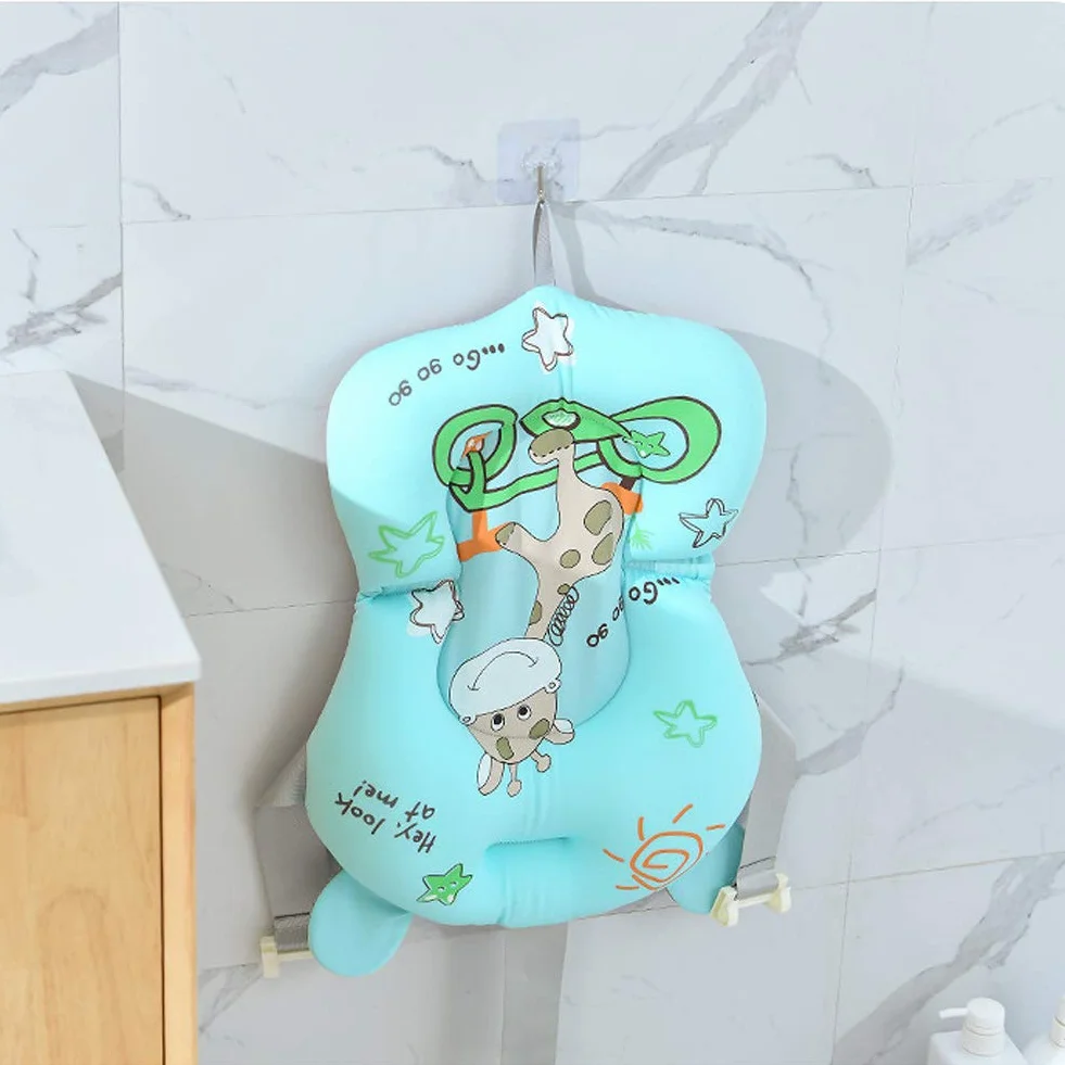 Tapis de Bain Antidérapant Bébé Nouveau-né 0-12 Mois Pliable Coussin de Baignoire