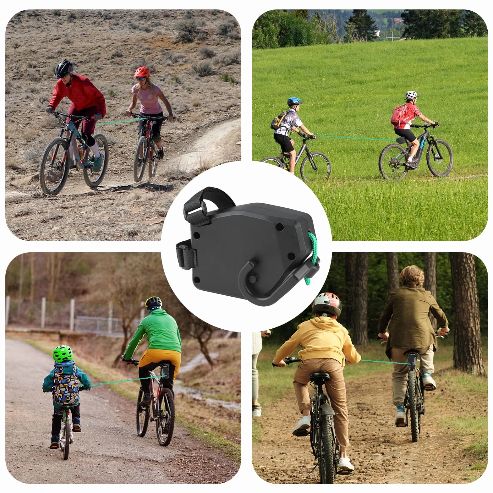Barre de Remorquage Vélo Enfant Rétractable 2,5 m Câble Traction VTT