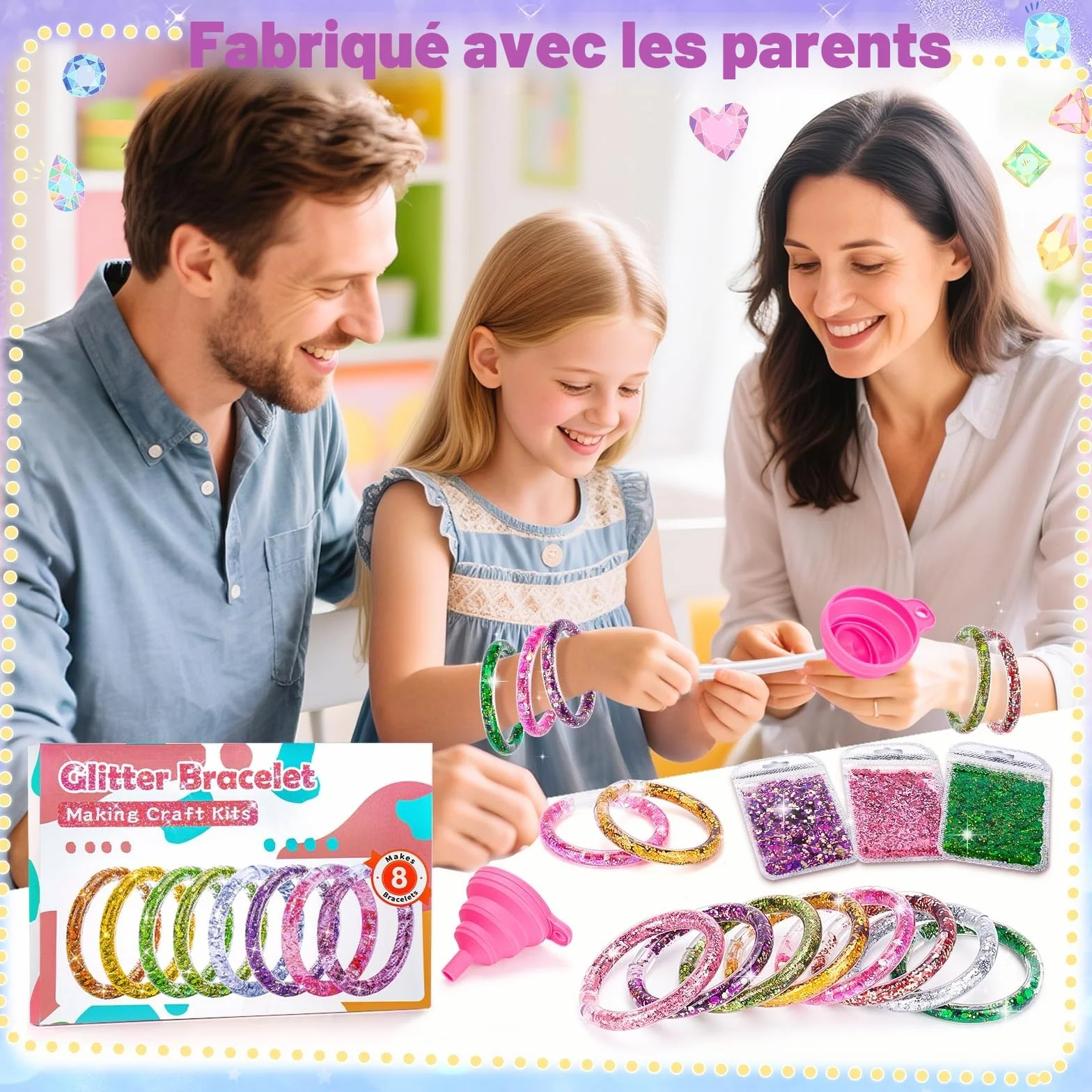 Kit Bracelet Enfant Fille 5-9 ans, Activité Manuelle Bricolage Cadeau Anniversaire