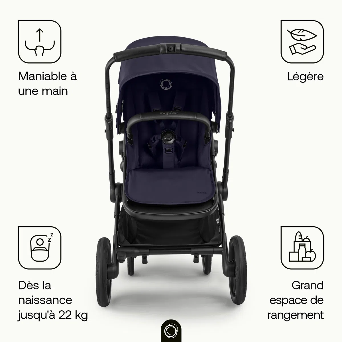 Bugaboo Cub Poussette tout-terrain, avec nacelle, de la naissance à 22 kg