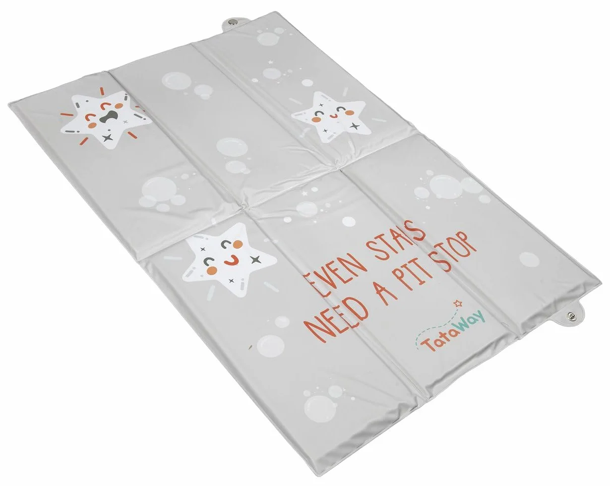 Table à langer pliable portable pour bébé avec matelas imperméable et poches de rangement