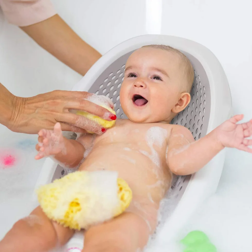 OKBABY Jelly Transat de Bain Pliant pour Nouveaux-nés 0-8 Mois Gris