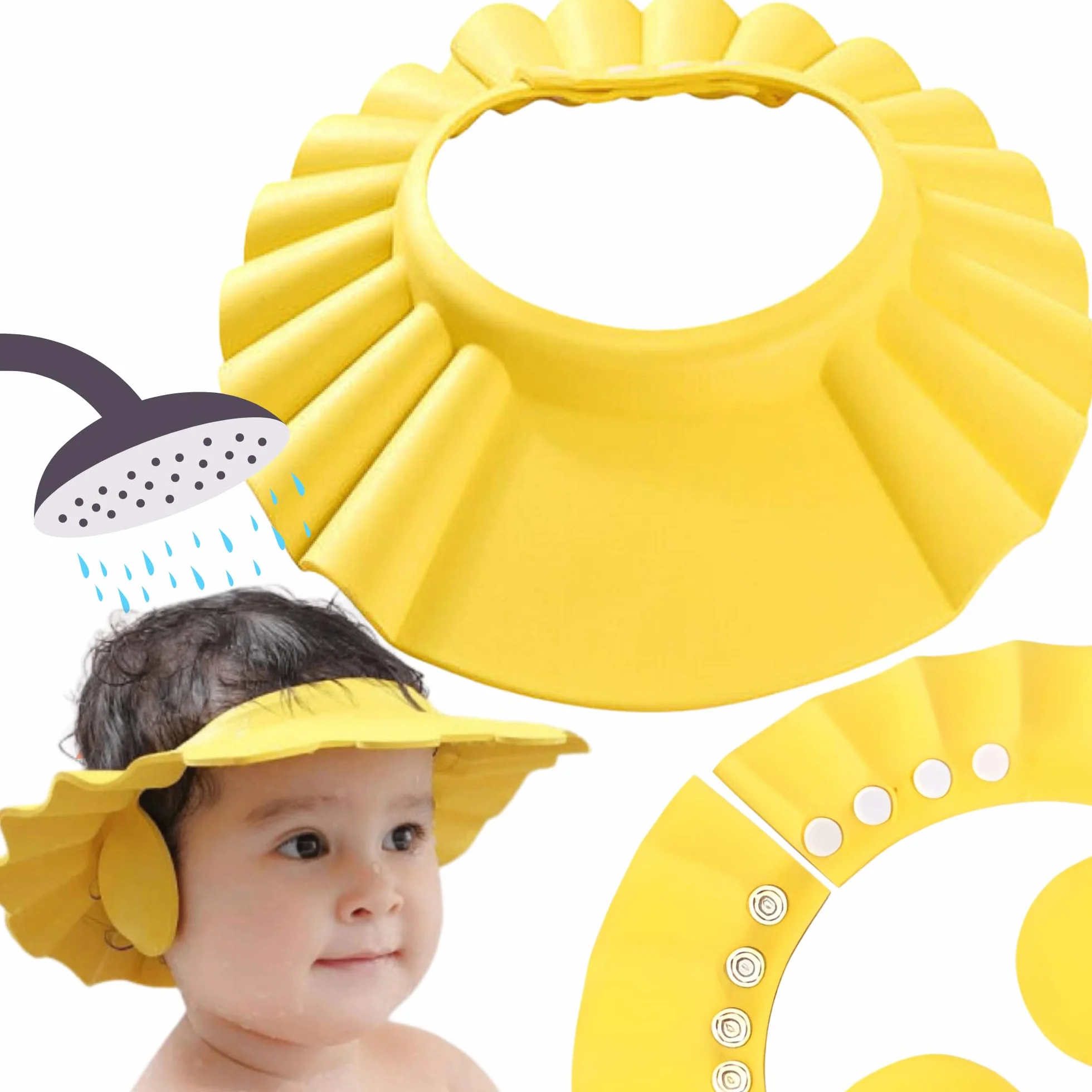 Casquette de Bain Enfant Bébé Visière Chapeau Shampoing Douche
